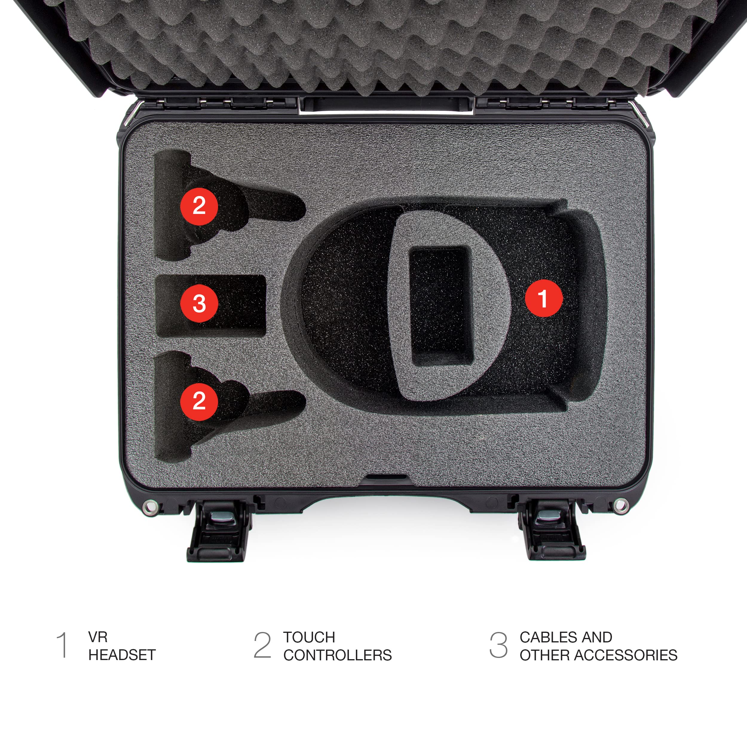 Waterproof Nanuk 925 Hard Case with Foam Insert for Oculus Quest 2 - Graphite