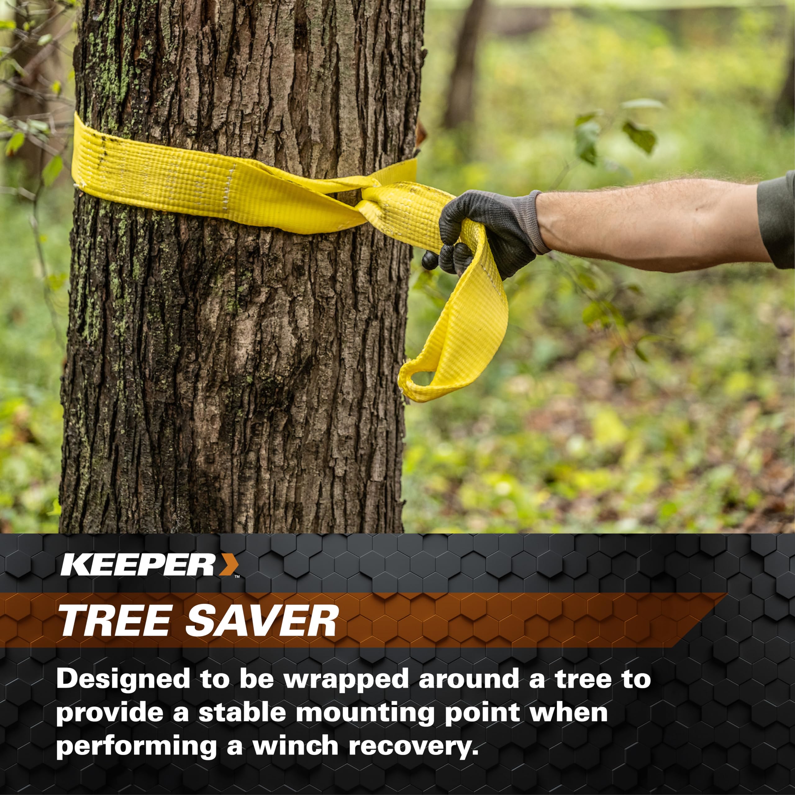 Hampton Keeper PROD 3” x 6’ Tree Saver Winch Strap for Electric - 10,000 lbs. Working Load Limit and 30,000 lbs. Break Strength