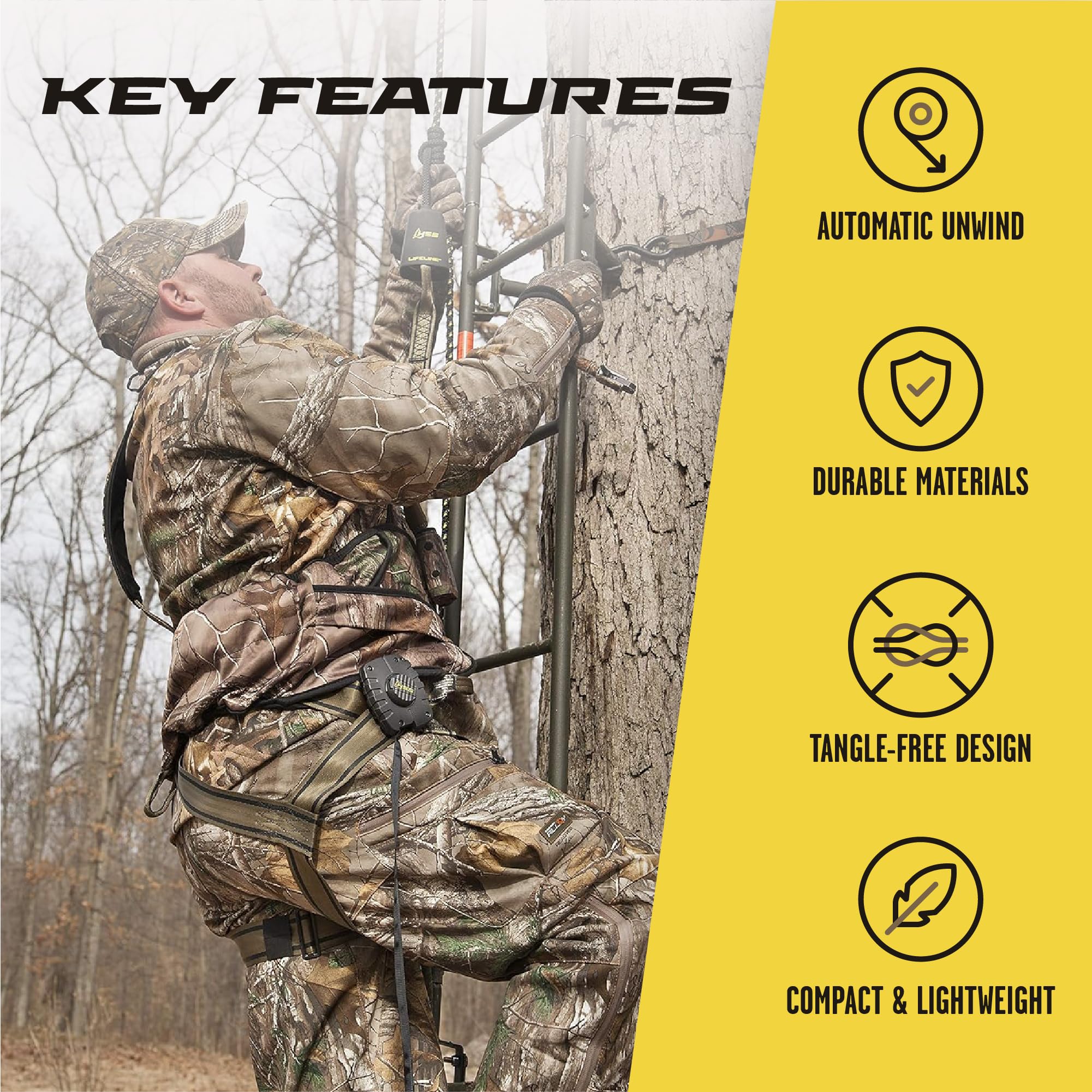 Hunter Safety System Gear & Bow Hoist - 30 Foot Retractable Bow & Gear Hoist for Tree Stand Hunting, Essential Hunting Supplies