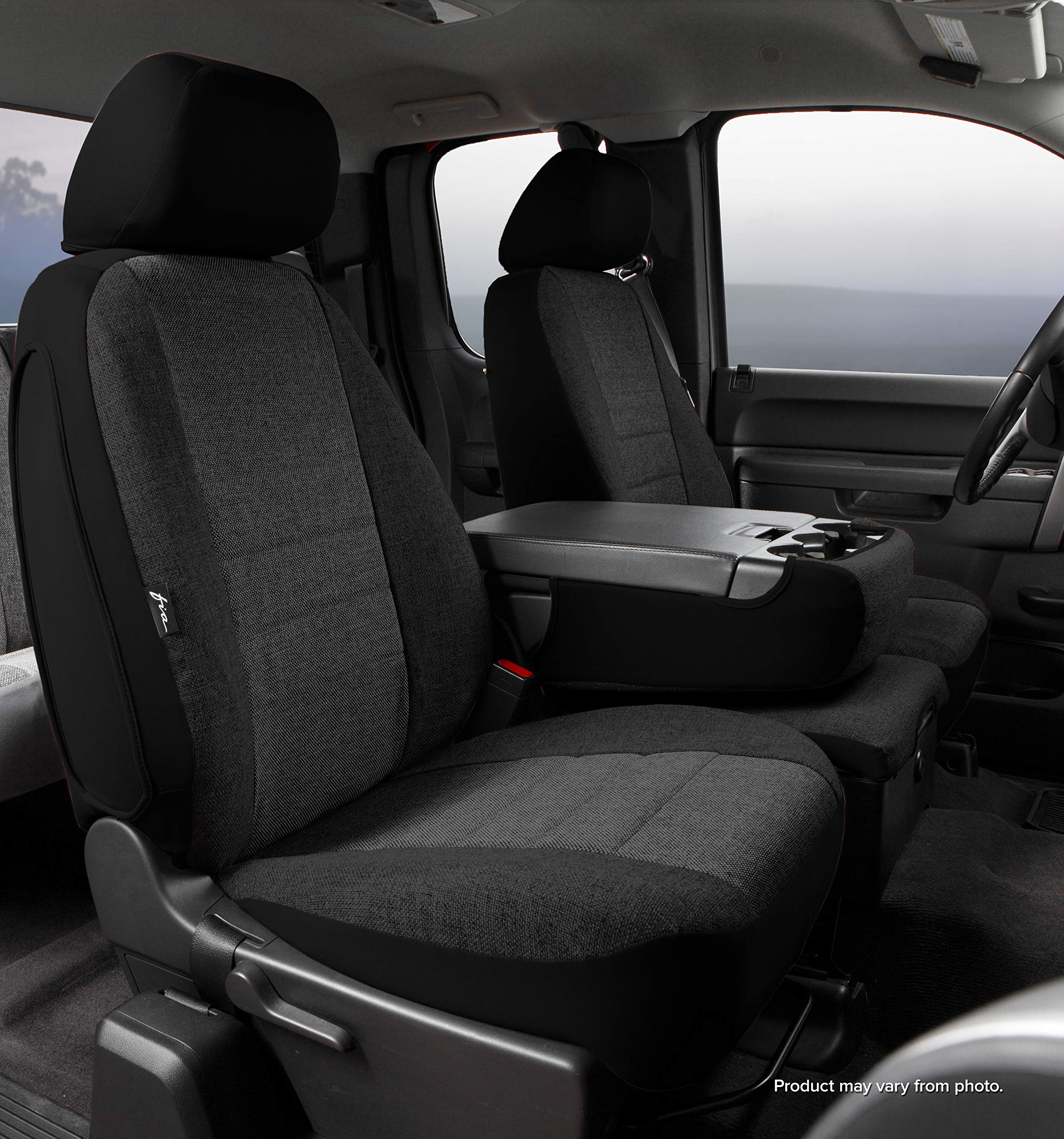 CHARC Fia OE39-28 Custom Fit Front Seat Cover Split Seat 40/20/40 - Tweed, (Charcoal)