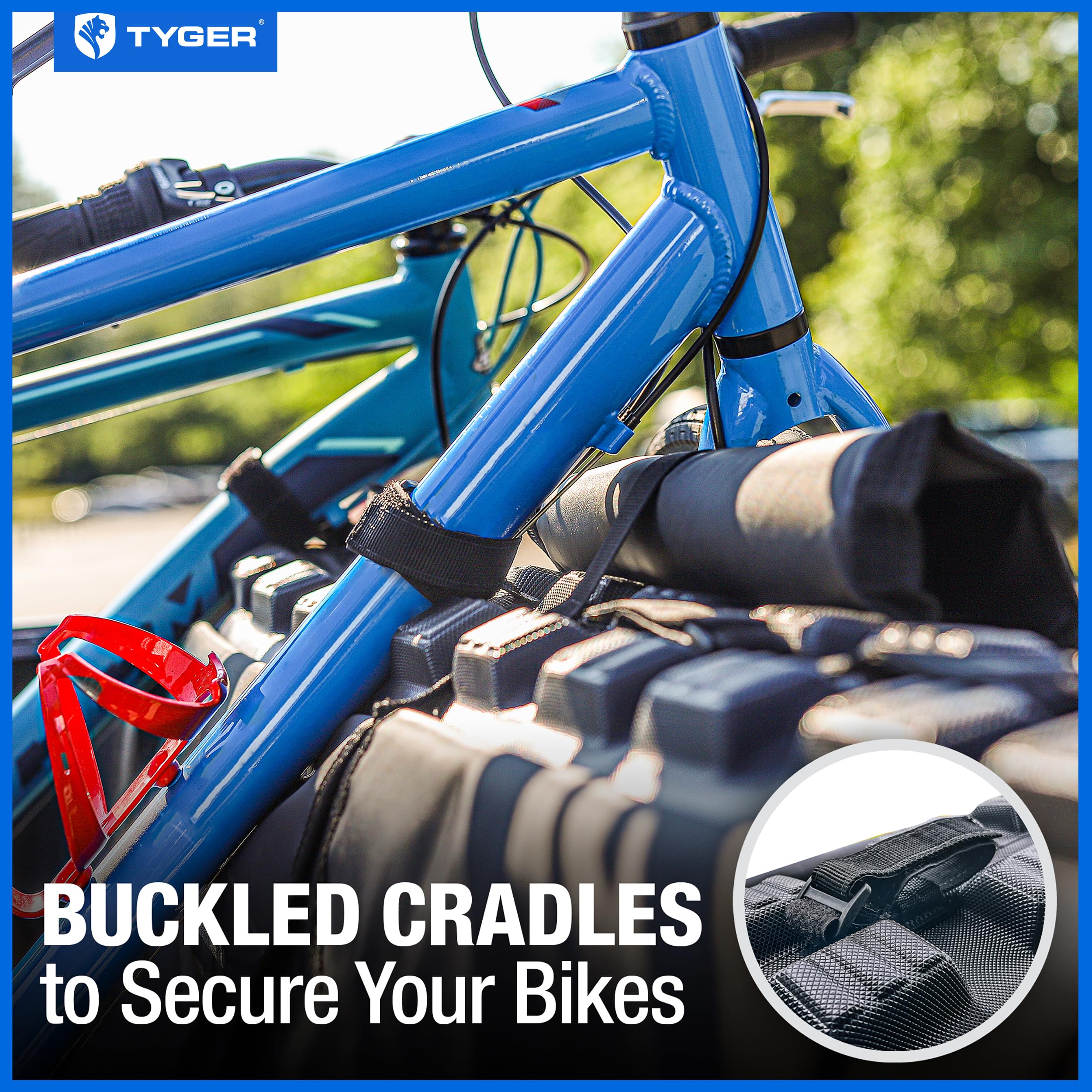 Tyger Auto Tailgate Pad Universal Carrier Holds up to 6 Bikes|Large Size for Full Size Pickup Trucks|W 60" x H 23" (See Image for Measure Guide)|Flap for Handle and Rear Camera | TG-TP6U1018 , Black