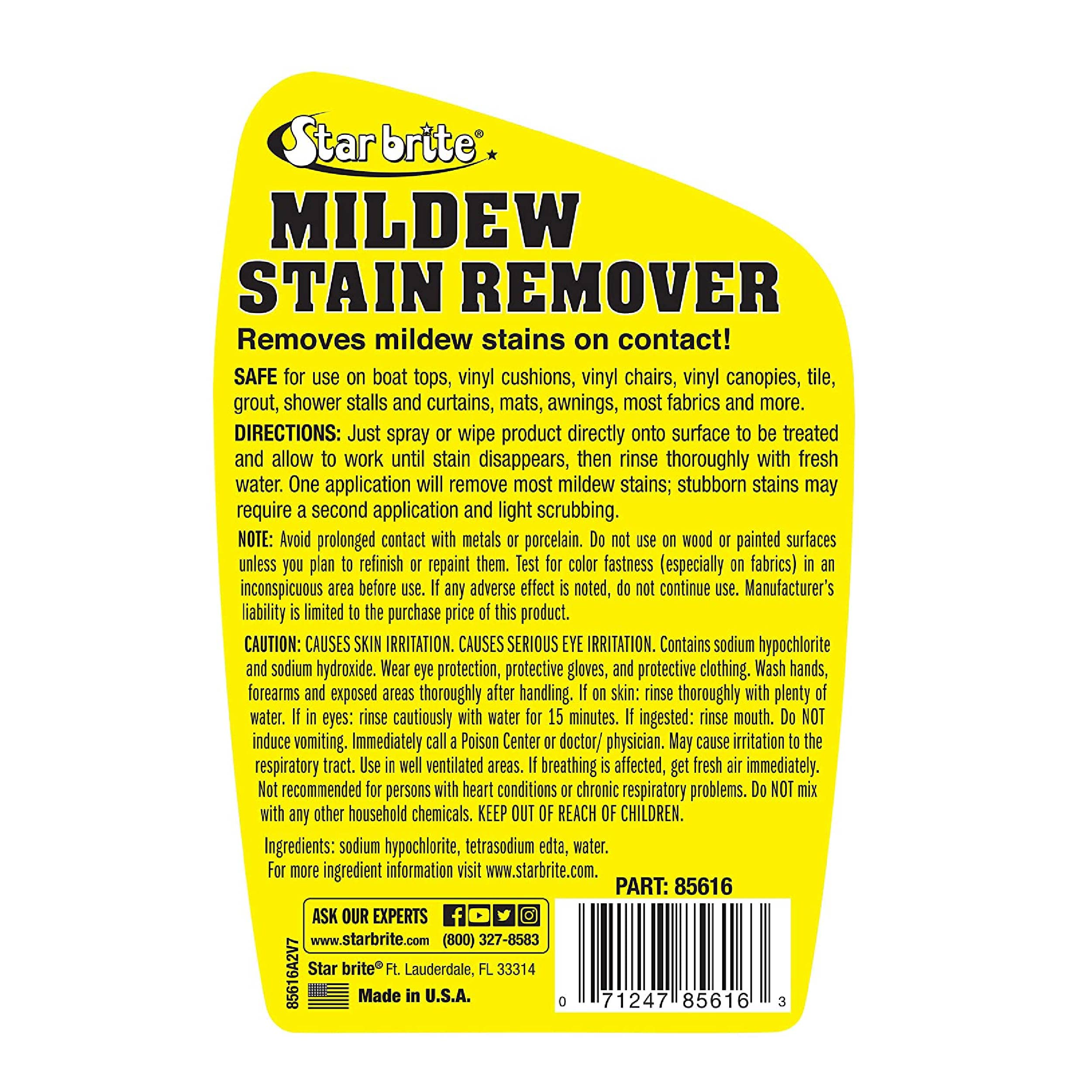 Mold Stain & Mildew Stain Remover STAR BRITE – Lifts Dirt & Removes Mildew Stains on Contact - 32 OZ (085632)