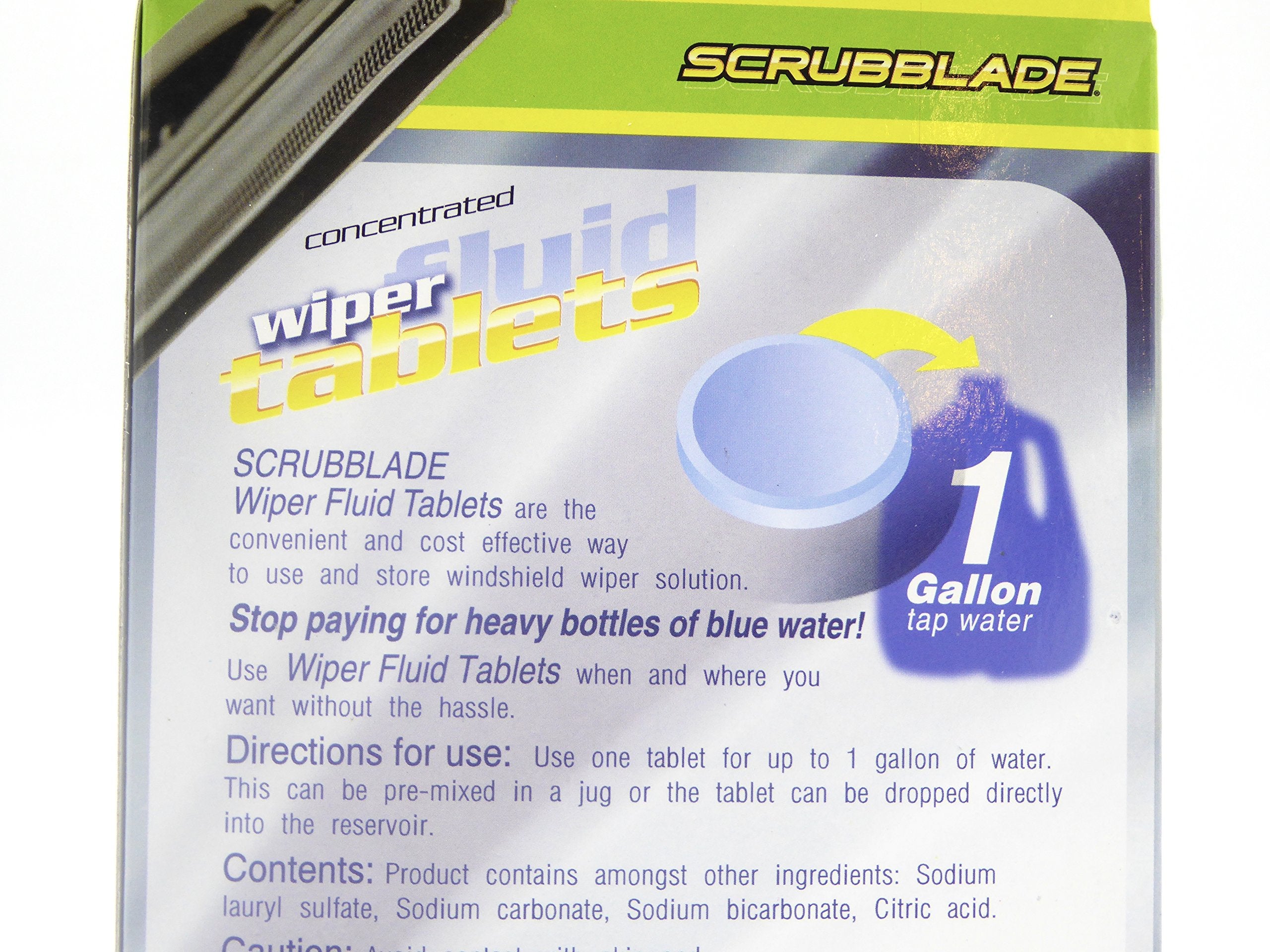 Windshield Wiper Fluid Tablets Scrubblade, Instant Car Windshield Cleaner, Window Glass Cleaner, 5-Pack