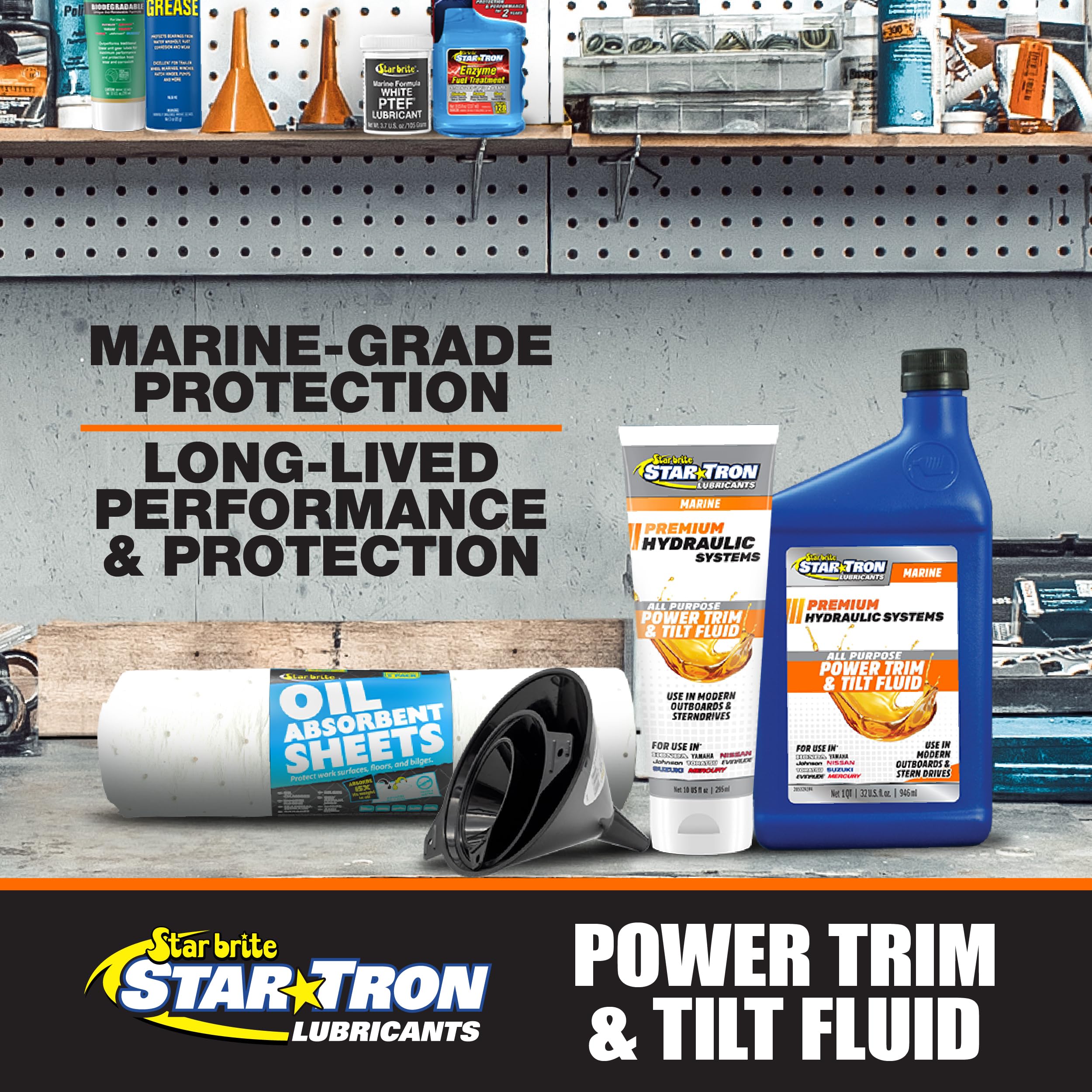 STAR BRITE PRO Power Trim & Tilt Fluid - Super Premium All Purpose Hydraulic Fluid for Trim Tabs, Power Tilt & Steering Systems - Anti-Wear, Anti-Foam - Outboard & Stern Drive Systems (028532)