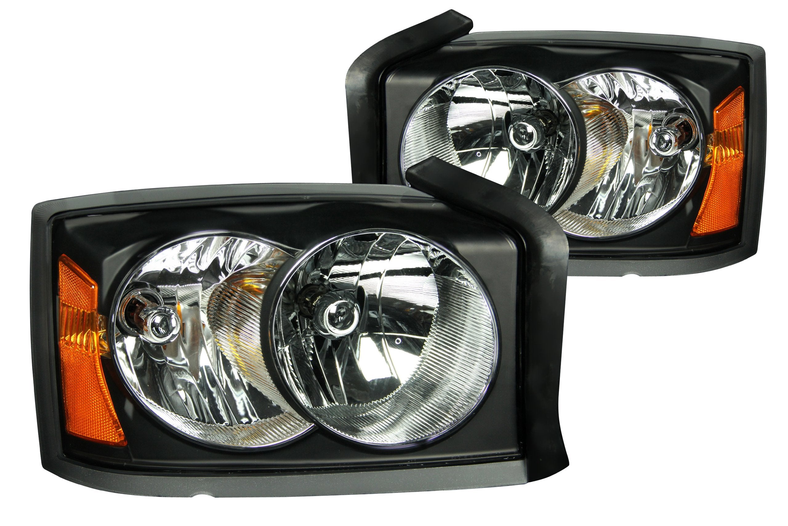 Dodge Dakota Anzo USA 111105 Black Clear Headlight Assembly - (Sold in Pairs)