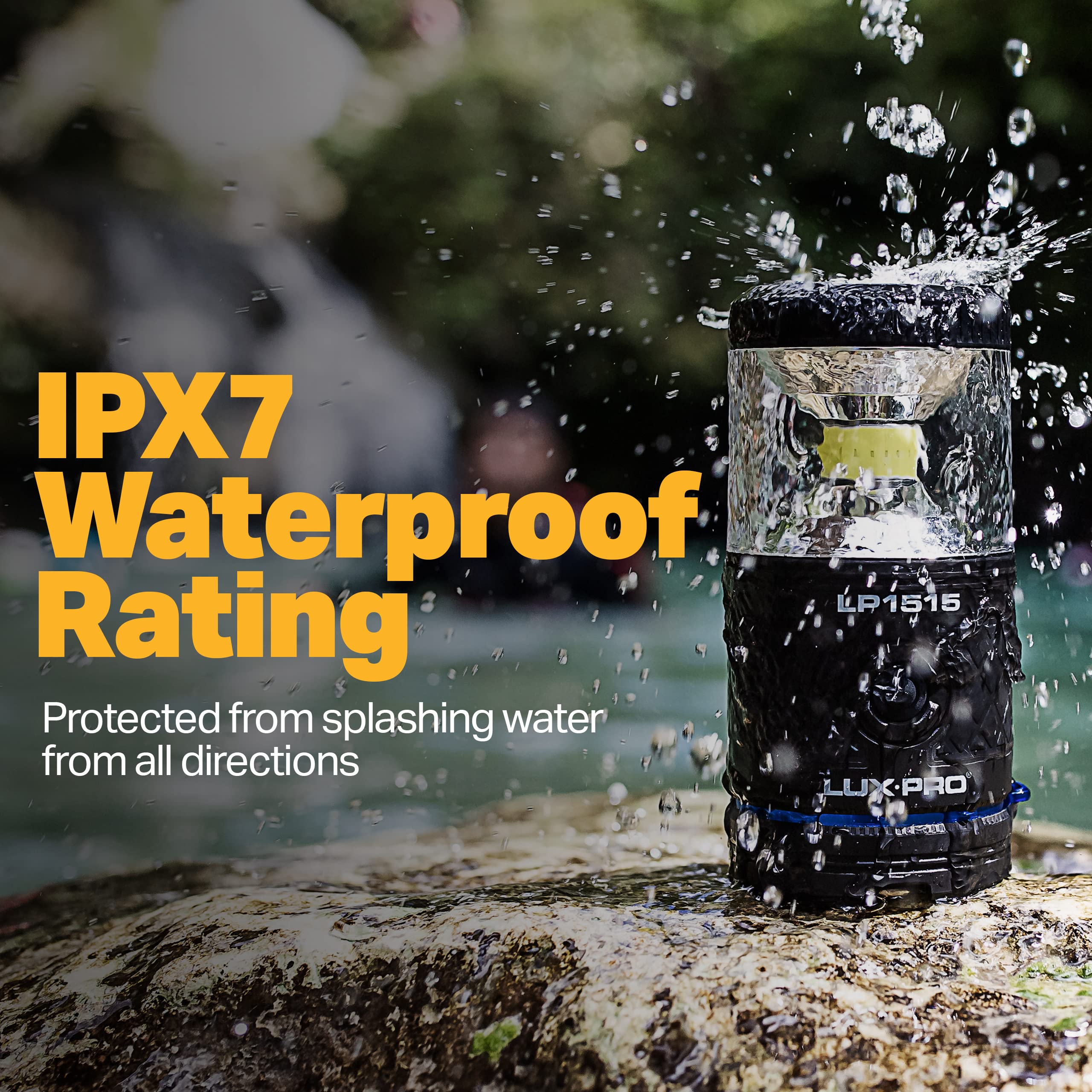 Camping LUXPRO Waterproof, Floating Rugged LED Lantern w/340 Lumens - LP1515