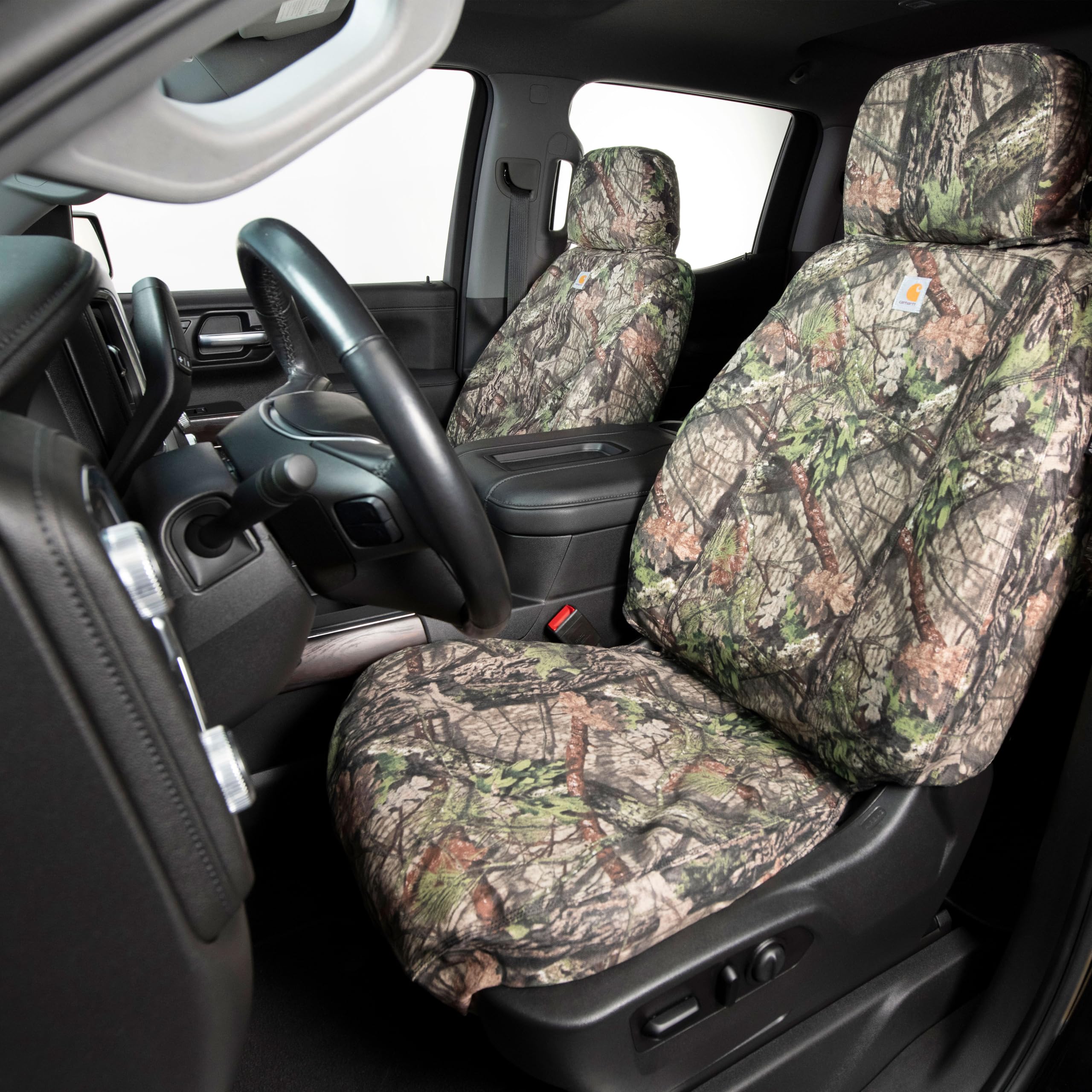 Covercraft Carhartt Mossy Oak Camo SeatSaver Custom Seat Covers | Fits 2023-2024 Ford F-150 (Excludes Raptor) | 1st Row Bucket Seats, Break-Up Country