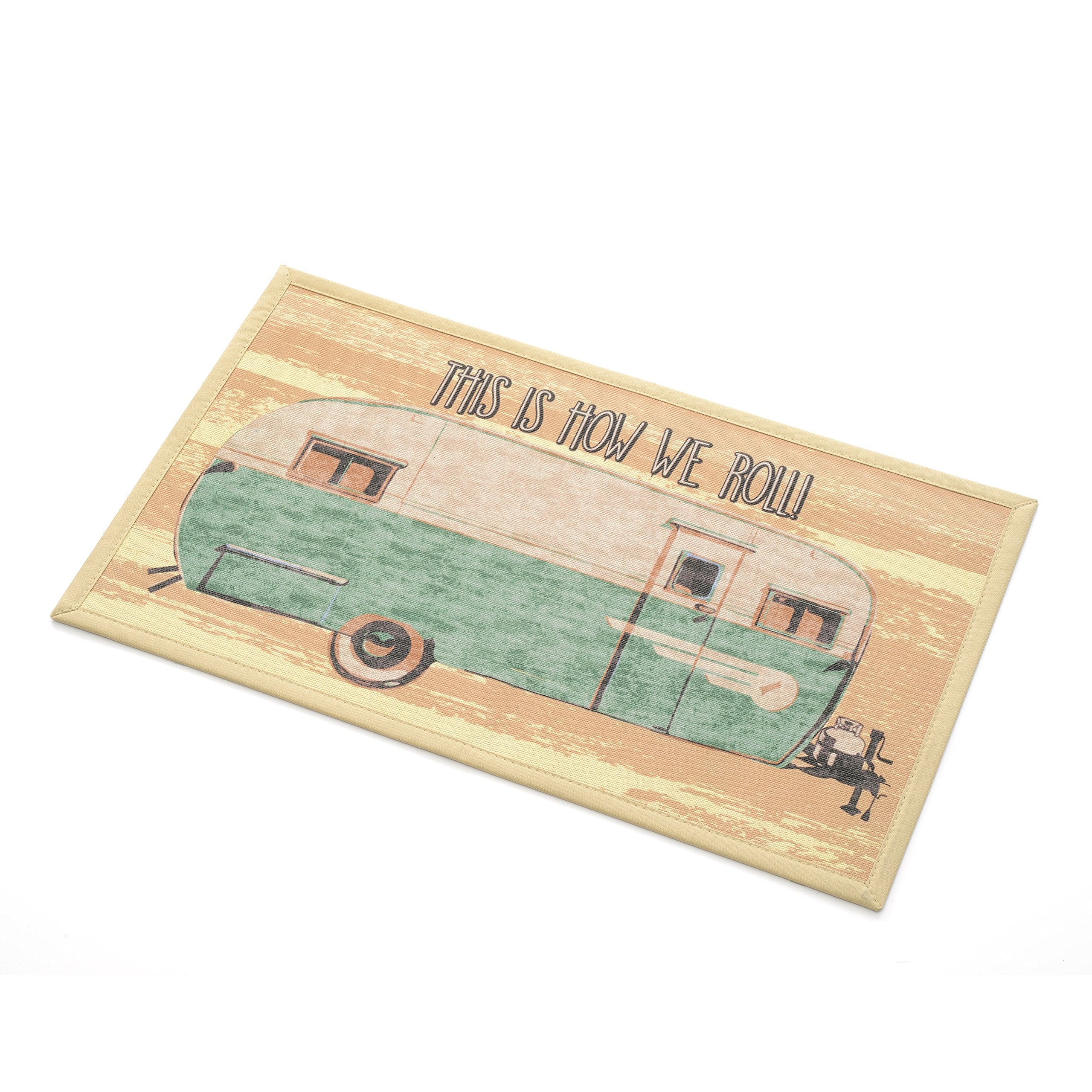 KITTRICH Rubber Door Eco-Friendly Decorative Floor Mat, 18" x 30", How We Roll Stephan Roberts