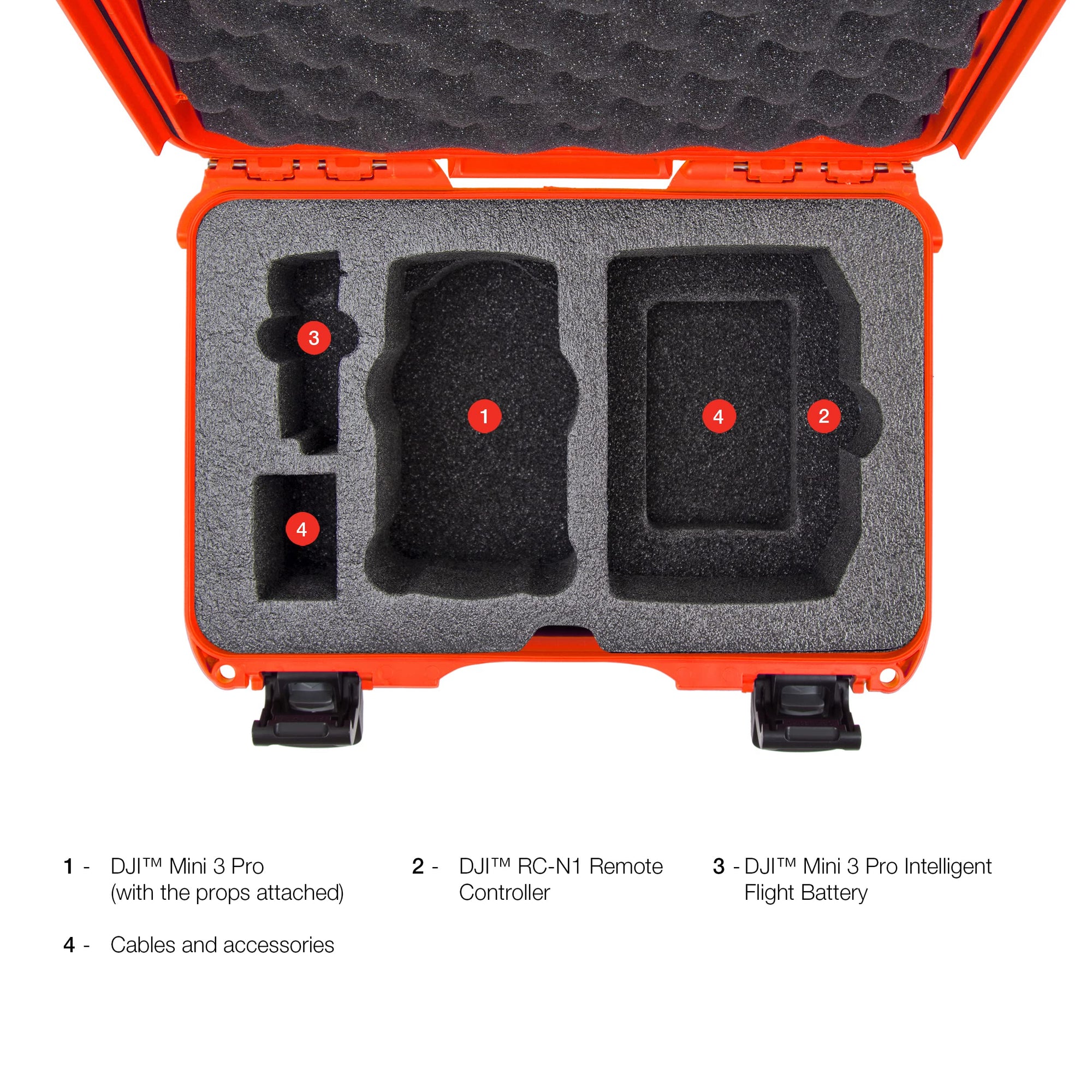 Waterproof Hard Case Nanuk 909 with Custom Insert for DJI Mini 3 and RC-N1 Remote - Orange (909S-080OR-0A0-C0598)
