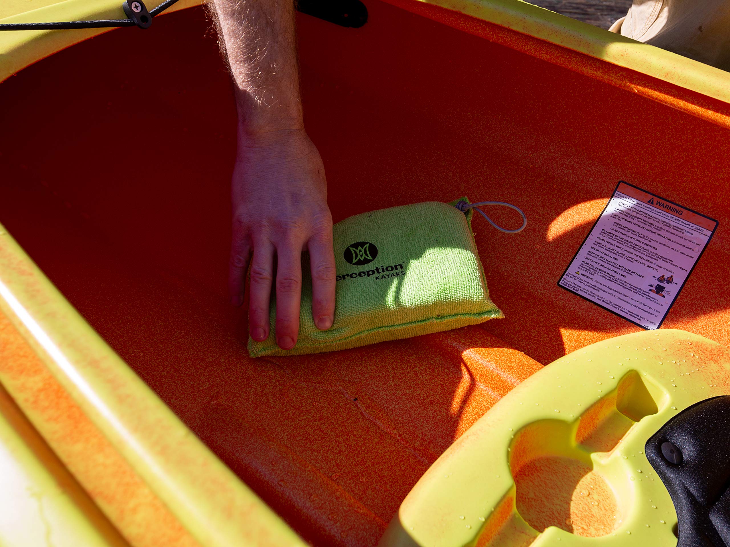 Kayaking Sponge Perception | Water Absorbing Sponge Kayaking | Absorbs up to 1 Liter, Yellow, One Size