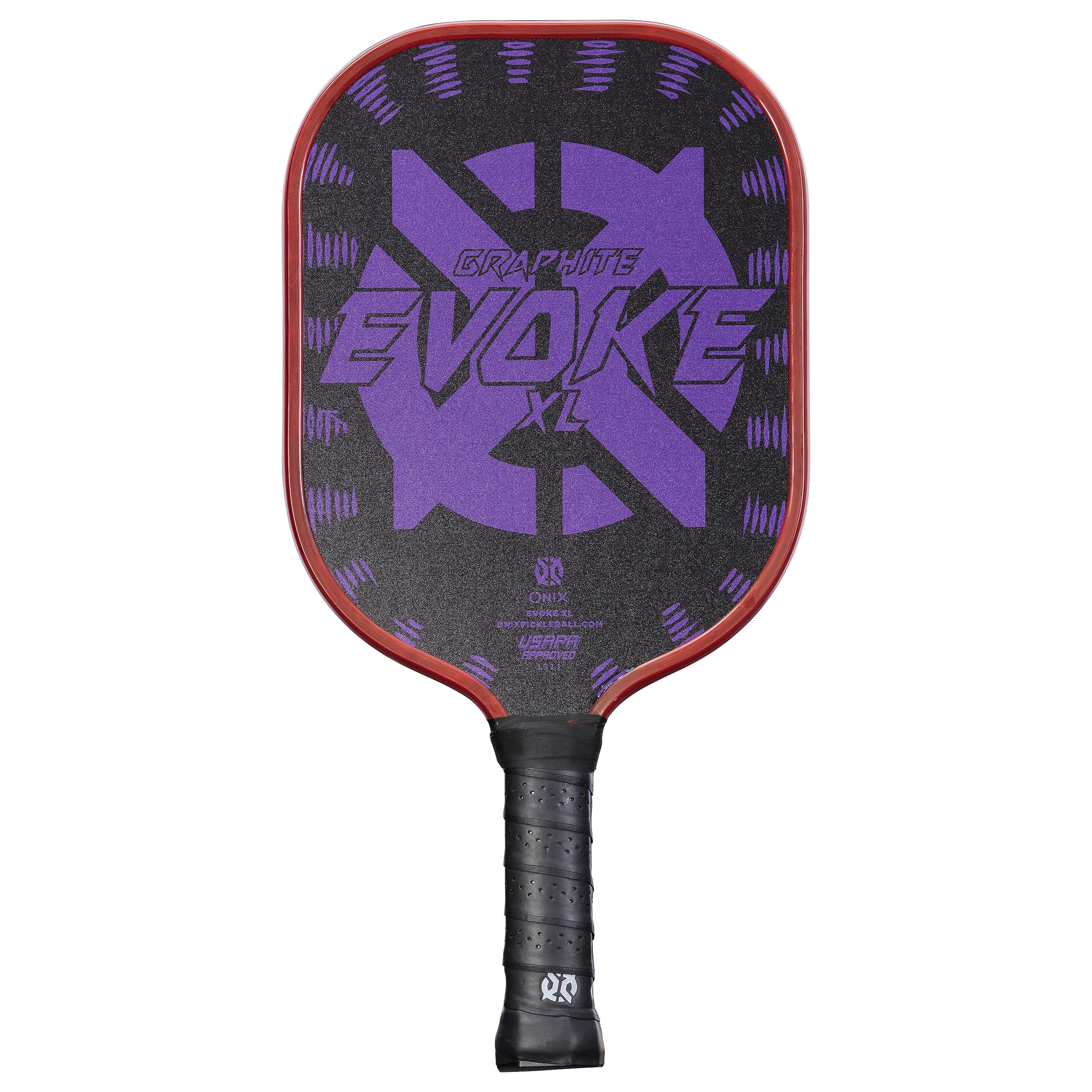 Evoke XL Onix Graphite Pickleball Paddle Features Polypropylene Core, Graphite Face, and Oversized Shape, Purple