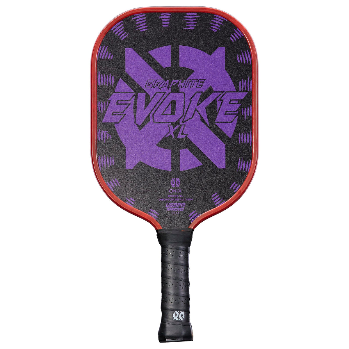 Evoke XL Onix Graphite Pickleball Paddle Features Polypropylene Core, Graphite Face, and Oversized Shape, Purple