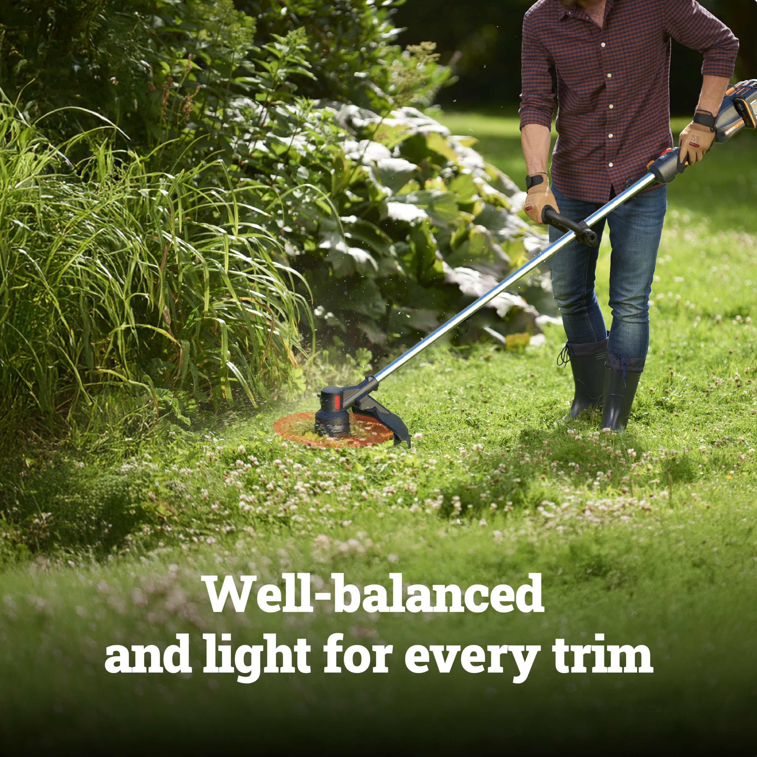 40V Worx Nitro 15" Cordless String Trimmer with Brushless Motor, Powerful Grass Trimmer with Dual-Exit Bump-Feed Head, Lightweight Weed Trimmer Easy-Load Spool Head – Batteries & Charger Included