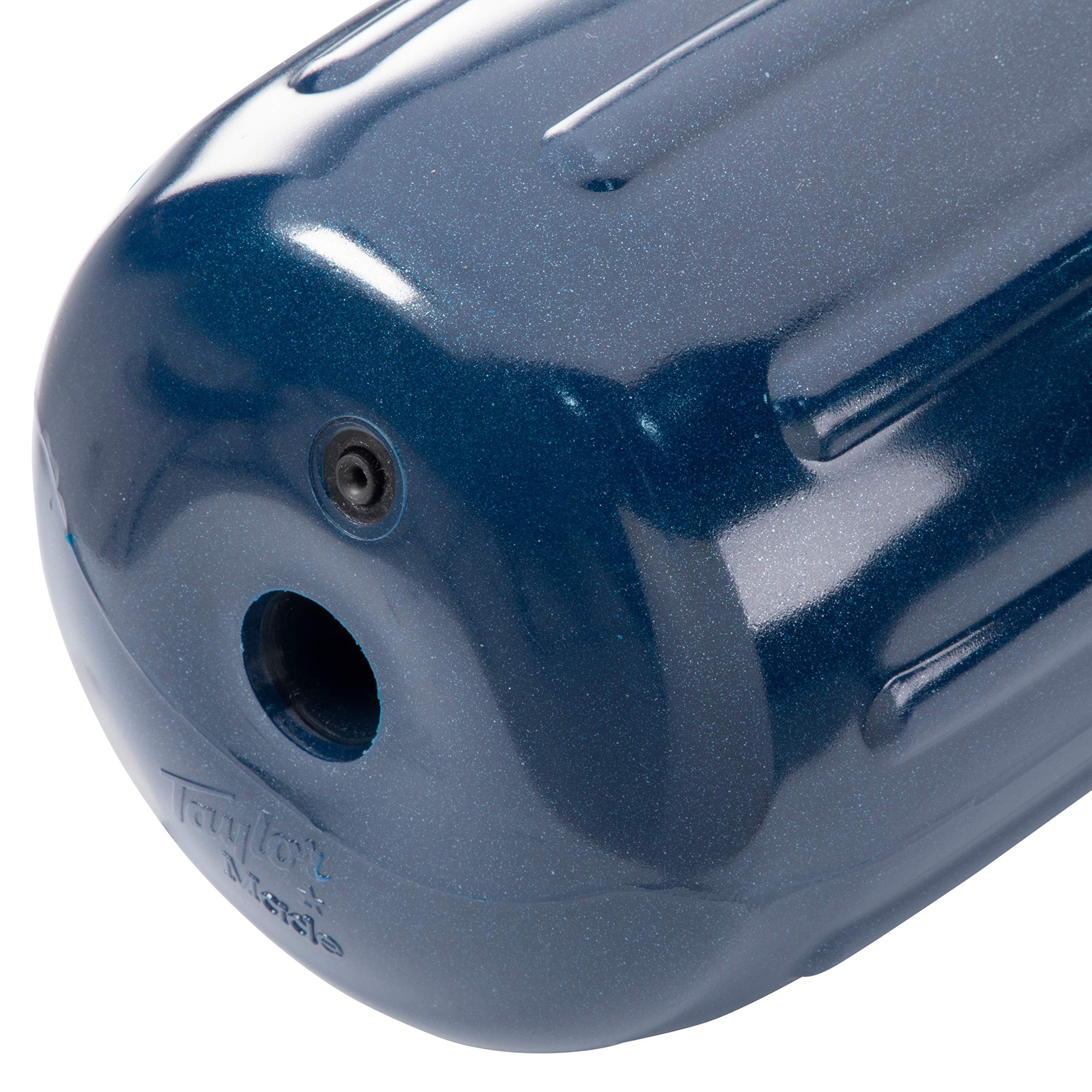 Taylor Made Inflatable Boat Fender Big B, Captain's Navy (8" x 20") End-to-End Line Passage Fits 5/8" Rope, Hangs Horizontally or Vertically, Ribbed, Needle Valve, Marine-Grade Vinyl - 571026