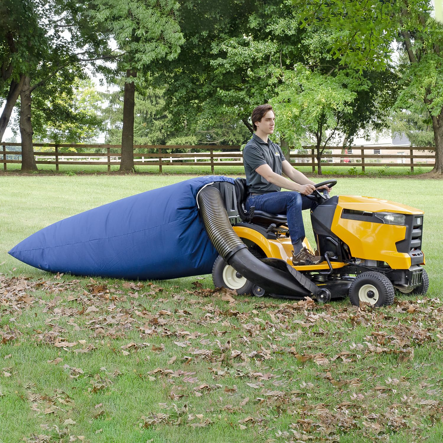 TerraKing Lawn Tractor Original Leaf Bag 54 cu ft Leaf Collection System, Compatible with Most Two-Bag Material Collection System; Blue