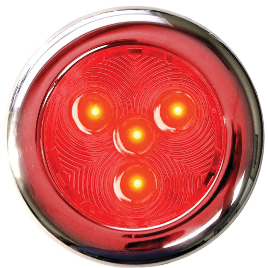 T-H Marine Stainless LED-51897-DP LED Puck Light, 3" - Red