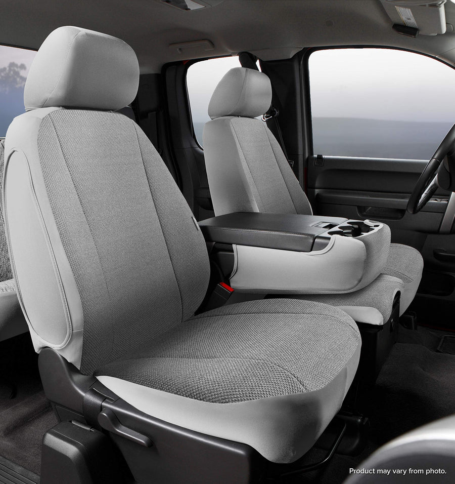Gray Fia TRS48-36 Custom Fit Front Seat Cover Split Seat 40/20/40 - Saddle Blanket (Solid Gray)