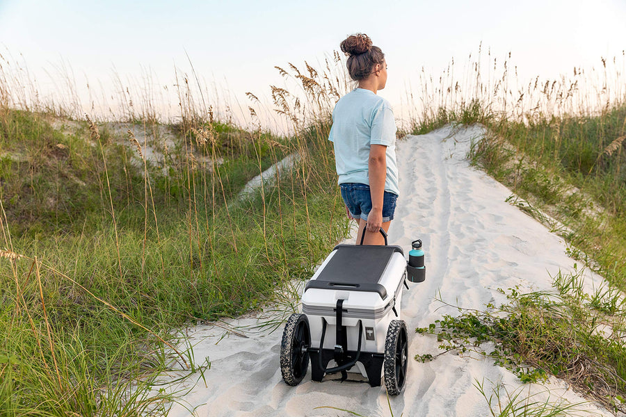 Camco Cooler Cart Heavy-Duty Kit, Includes Durable Straps and 12-Inch Wheels, White (51798)