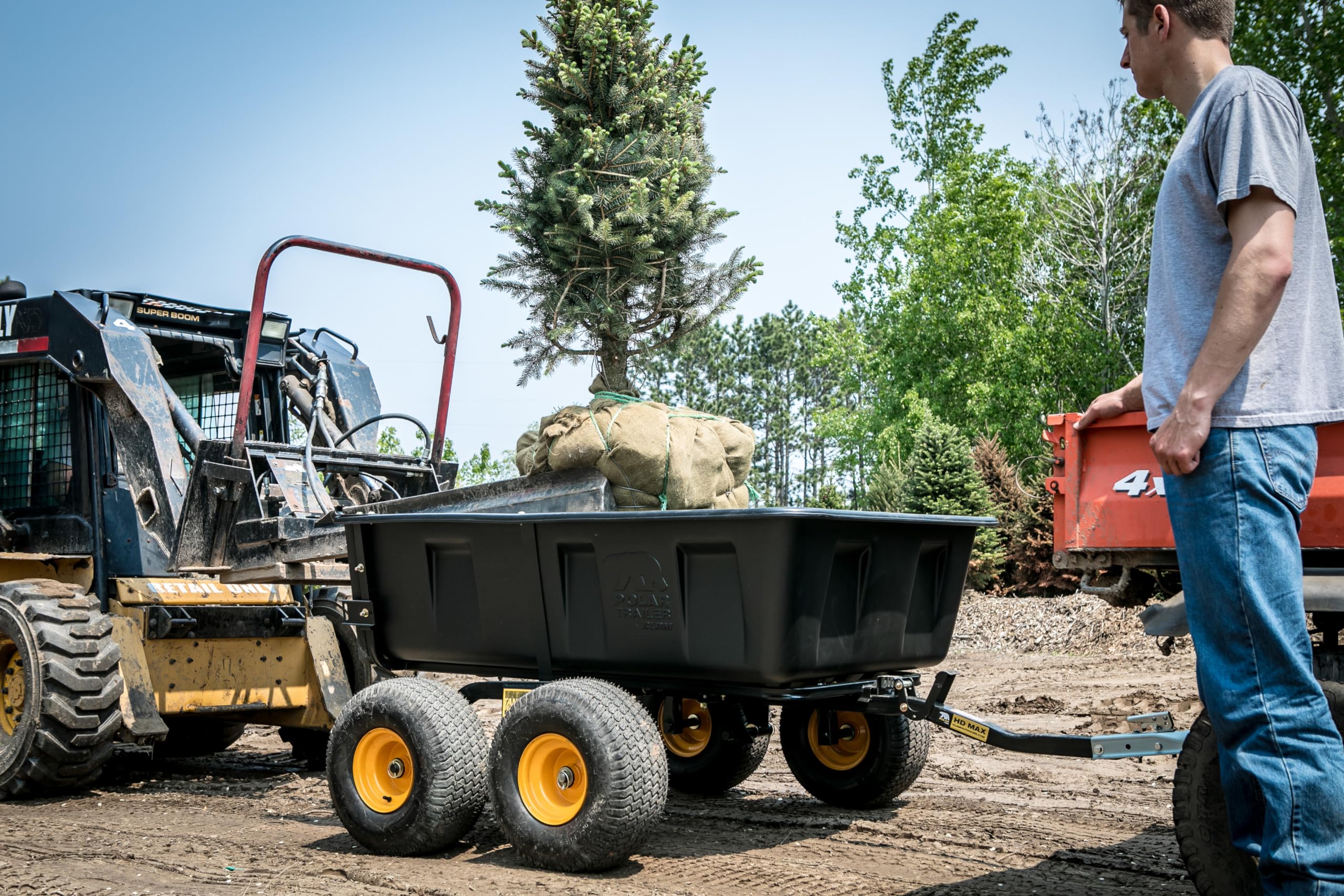 Polar Trailer HD Max TA #10813 – 93" x 55" x 39" Tandem Axle Heavy-Duty Utility Trailer – 1,800 lb Capacity, Rustproof Poly Tub, All-Steel Frame, Smooth Hauling on Rough Terrain