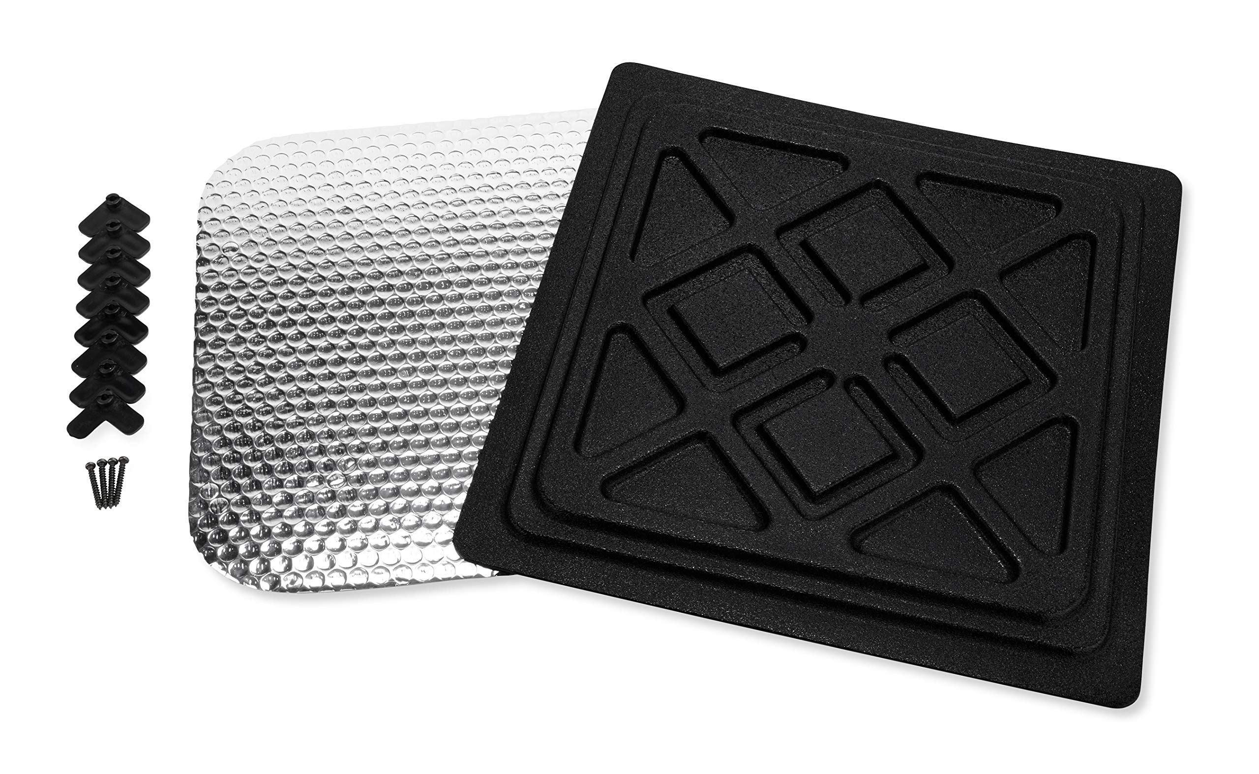 Camco 45652 Dual Vent Cover, RV Insulated Black | Adjustable Airflow Inside Your RV | Compatible with Standard 14-inch x 14-inch Ceiling Vents with Screws