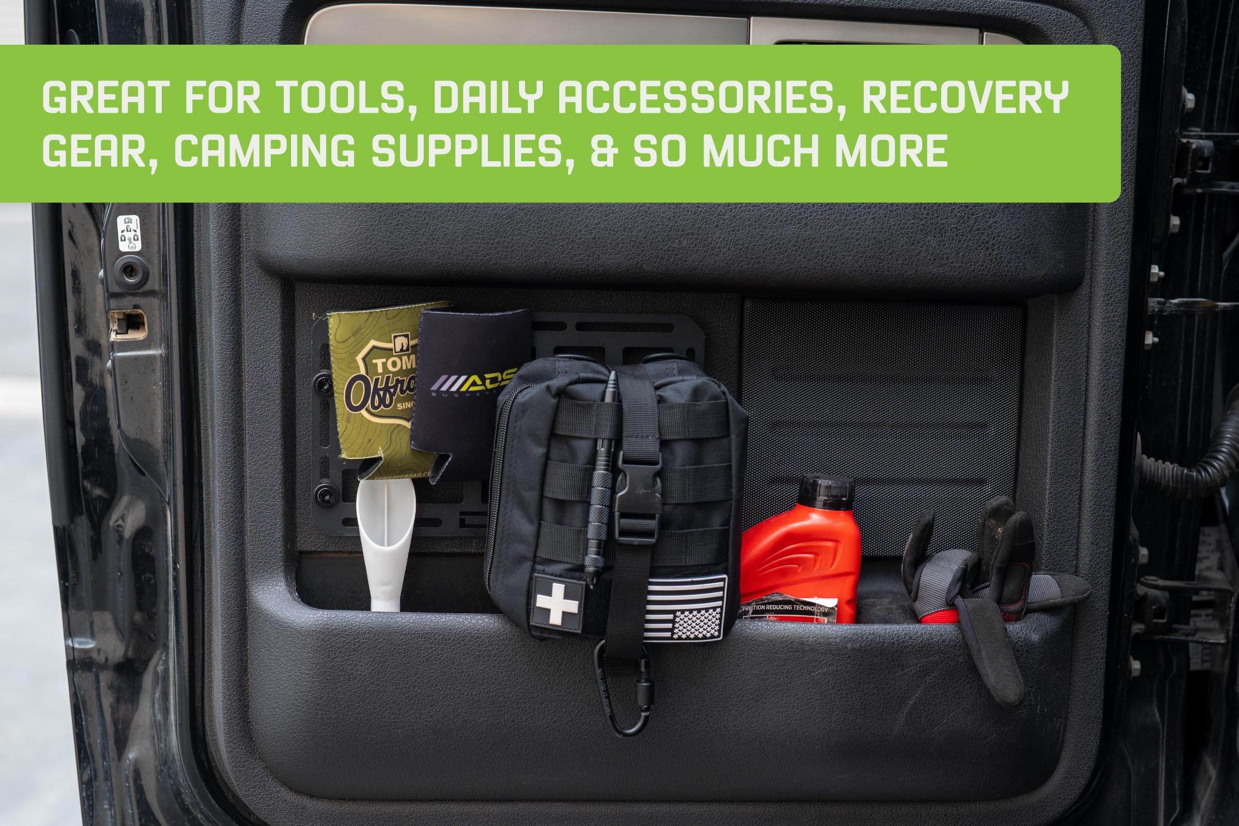 Offroad DV8 Universal Molle Panels | Can Be Mounted Almost Anywhere Including Vehicles, Garages, etc. | Available in 6 Sizes | Universal Mounting for Tools, Recovery Gear, & More (Pair of 7" x 2.5")