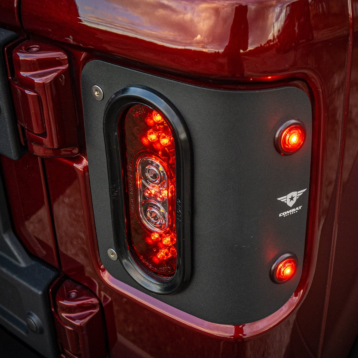 Combat Off Road LED Tail Gunner Tail Lights Compatible with Jeep JL/JLU - Flush Mount, SAE/DOT Approved
