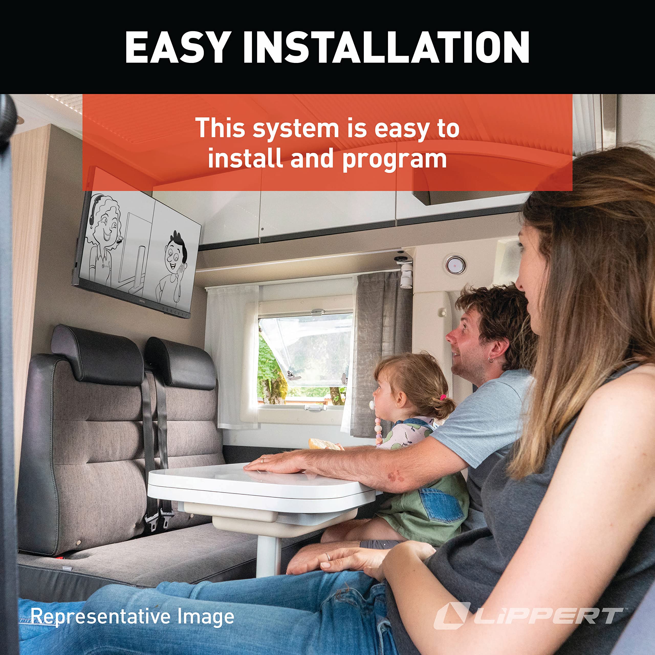 RV TV Lift System Lippert 309690 with Switch, Plate and Remote