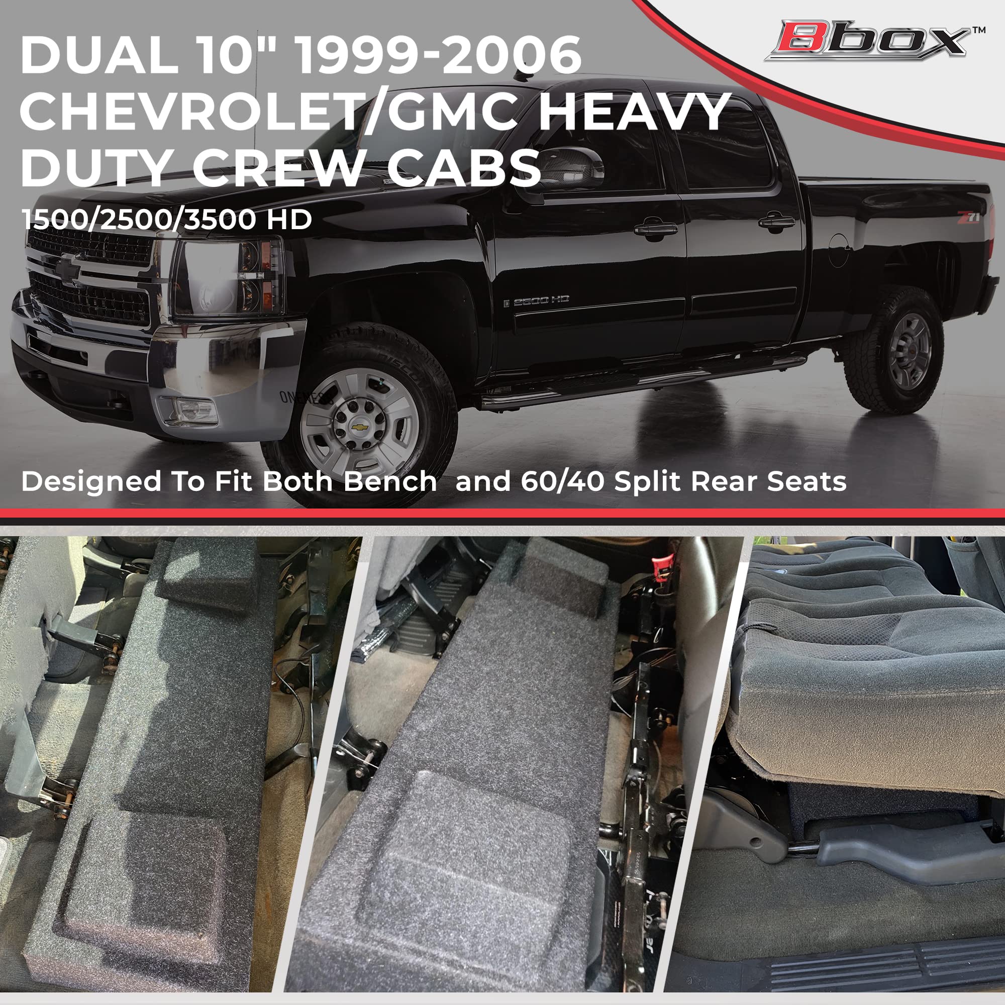 Atrend B Box Series A162-10Cp 10-Inch Dual Down-Fire Enclosure for Heavy Duty Crew Cabs 2000 and Up