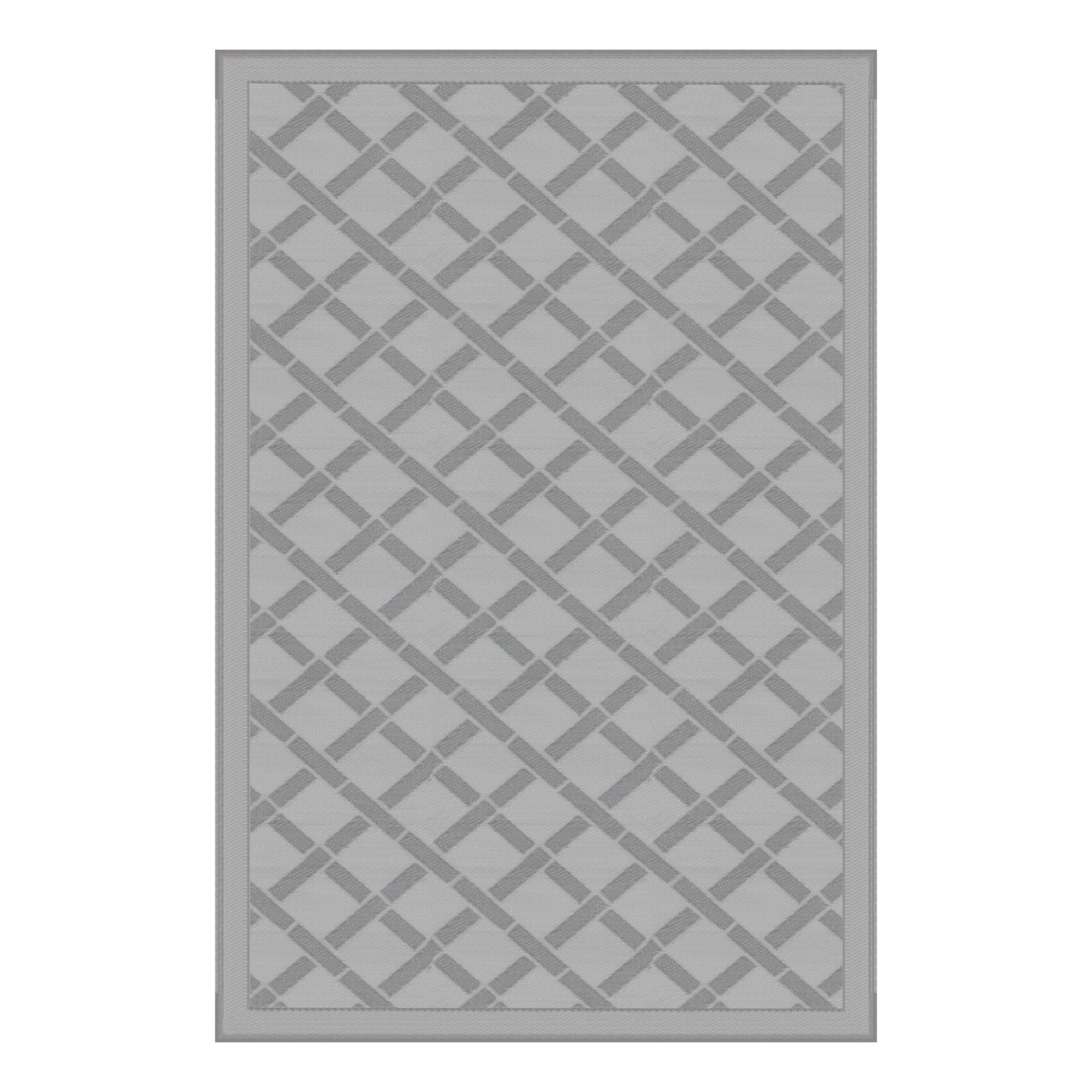 Grey Lippert Reversible All-Weather RV Patio Mat 6' x 9'