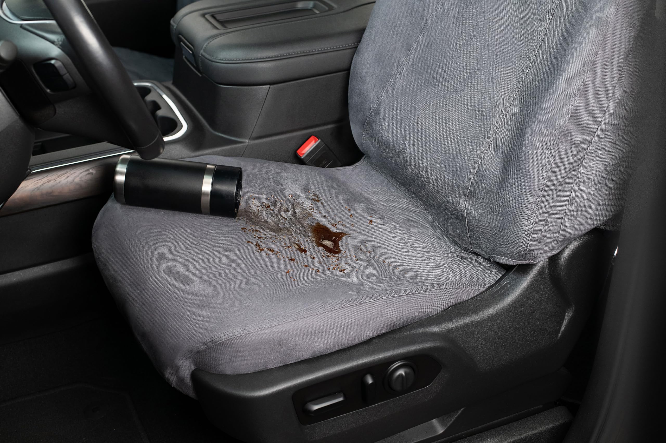 Covercraft Custom Carhartt SeatSaver Seat Covers for 2019-2026 Chevrolet Silverado/GMC Sierra 1500, 2020-2026 2500/3500-1st Row 40/20/40 Bench Seat, Duck Weave Gravel