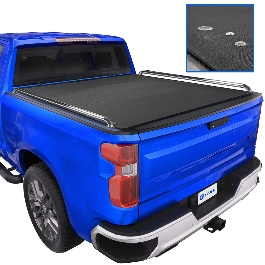 Tyger Auto T2X Soft Roll-up Low Profile in Fabric Truck Bed Tonneau Cover Compatible with 2014-2018 Chevy Silverado GMC Sierra 1500; 15-19 2500 3500HD; 2019 LD/Limited | 6'7" (79") Bed | TG-BCXC3992