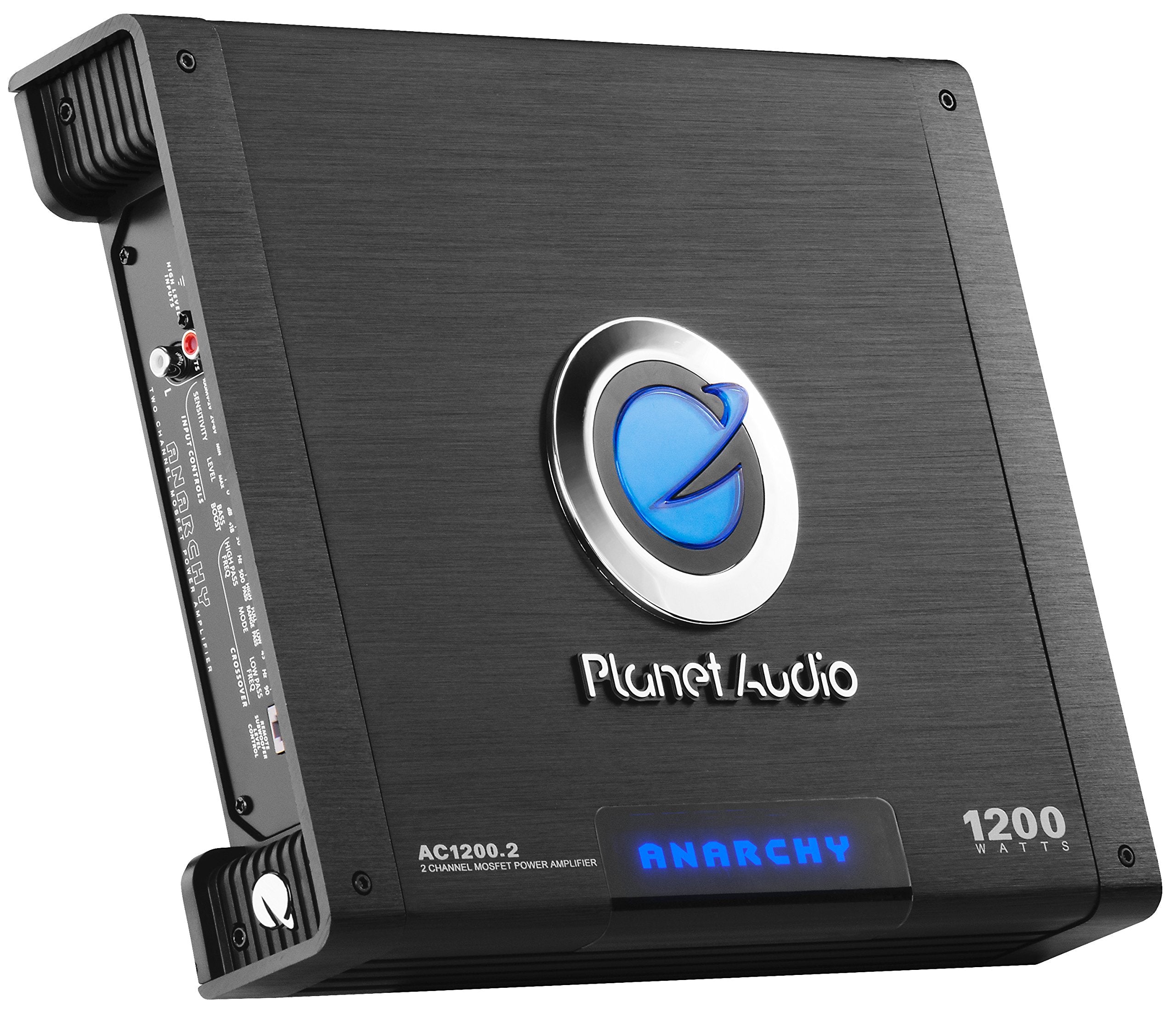 AC1200.2 Planet Audio 2 Channel Car Amplifier - 1200 High Output, High/Low Level Inputs, High/Low Pass Crossover, Hook Up to Subwoofer for Bass