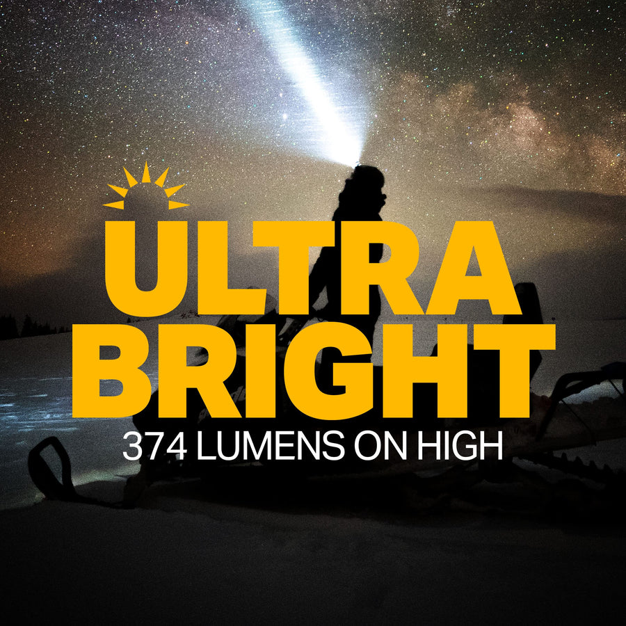 Multi-Function LUXPRO Bright 374 Lumen Waterproof LED Headlamp - Portable LED Light for Up to 10 Hours of Use - Outdoor Lighting or Emergency Light with Adjustable Headband - Batteries Included