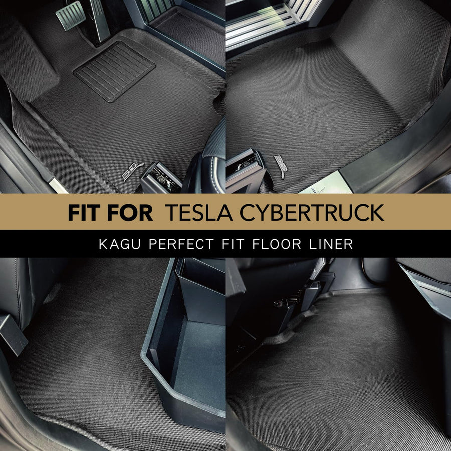 3D MAXpider Kagu Custom Fit Floor Mat (Black) Compatible with Tesla Cybertruck 2024-2026 -R1 R2