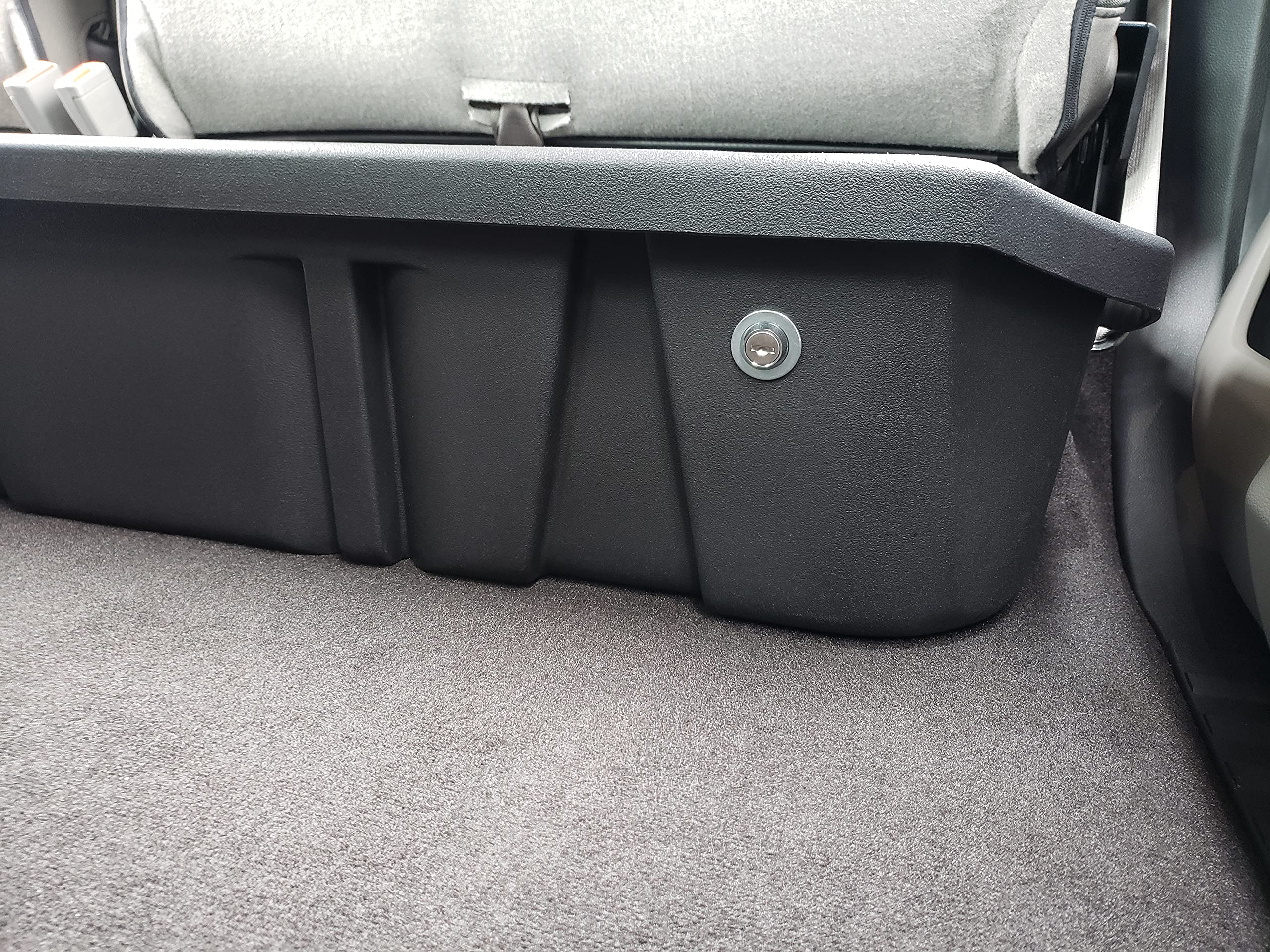 Lockable DU-HA Under Seat Storage fits 2014-2018 Chevy Silverado/GMC Sierra Light Duty Crew Cab & 2015-2019 Heavy Duty Crew Cab | Black Heavy-Duty Back Seat Lockbox, Includes 2 Keys | 10307