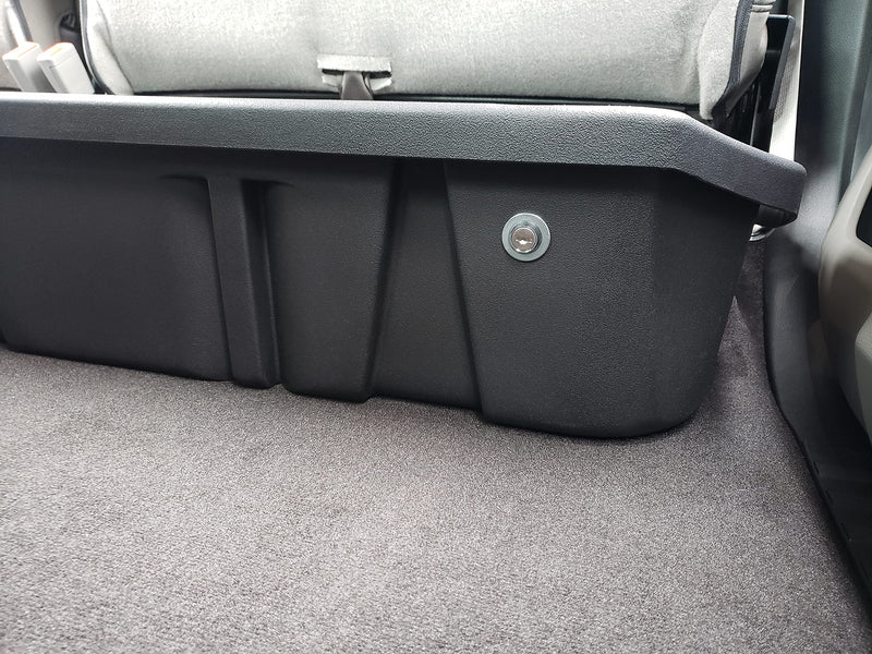 Lockable DU-HA Under Seat Storage fits 2014-2018 Chevy Silverado/GMC Sierra Light Duty Crew Cab & 2015-2019 Heavy Duty Crew Cab | Black Heavy-Duty Back Seat Lockbox, Includes 2 Keys | 10307