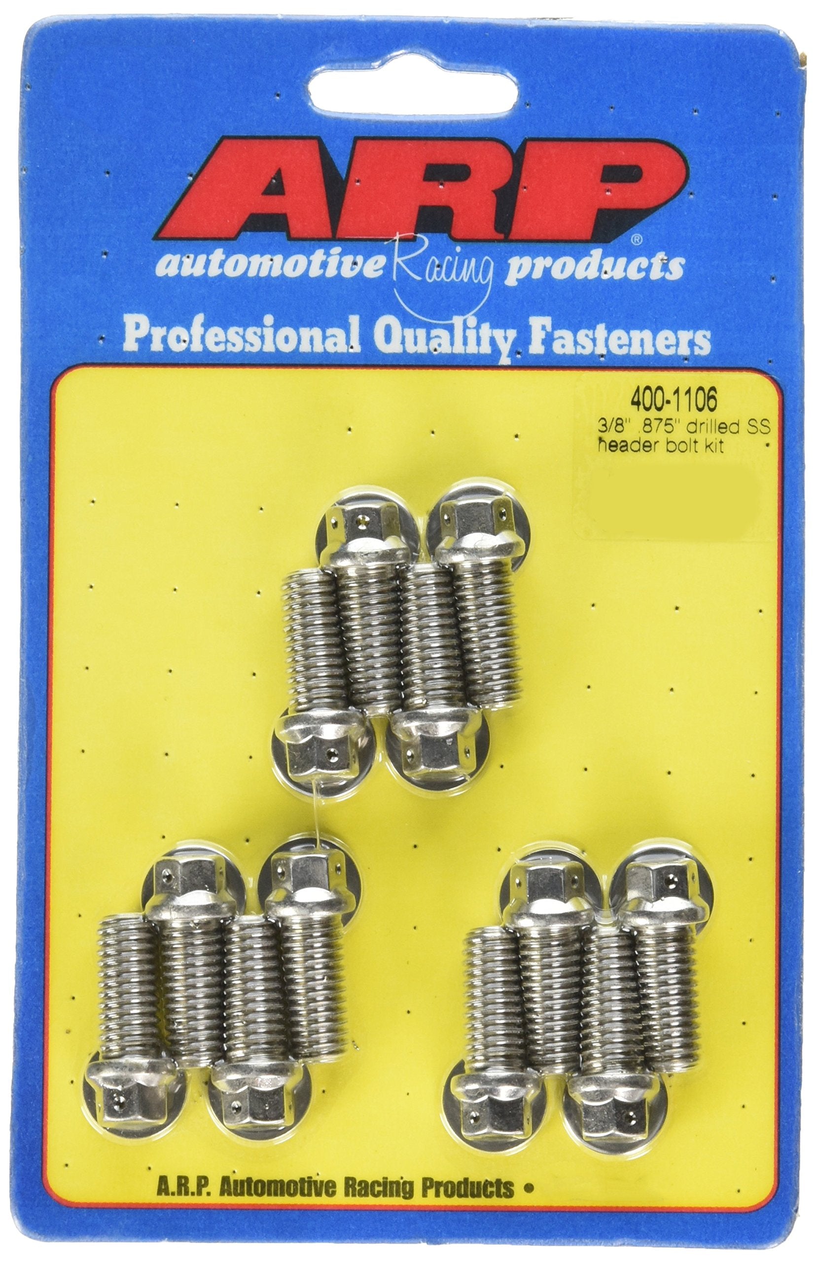 ARP 3/8" x .875" UHL Stainless Steel Header Bolt Kit - 12 Piece 400-1106
