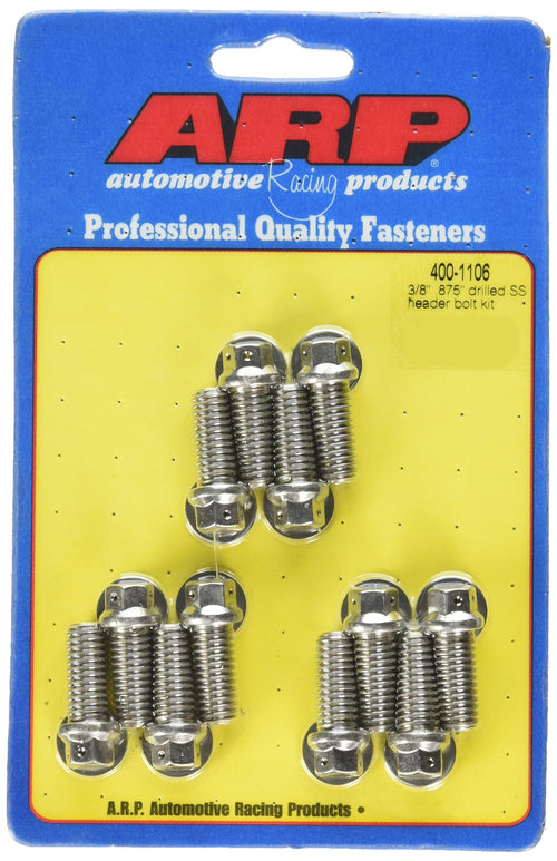 ARP 3/8" x .875" UHL Stainless Steel Header Bolt Kit - 12 Piece 400-1106