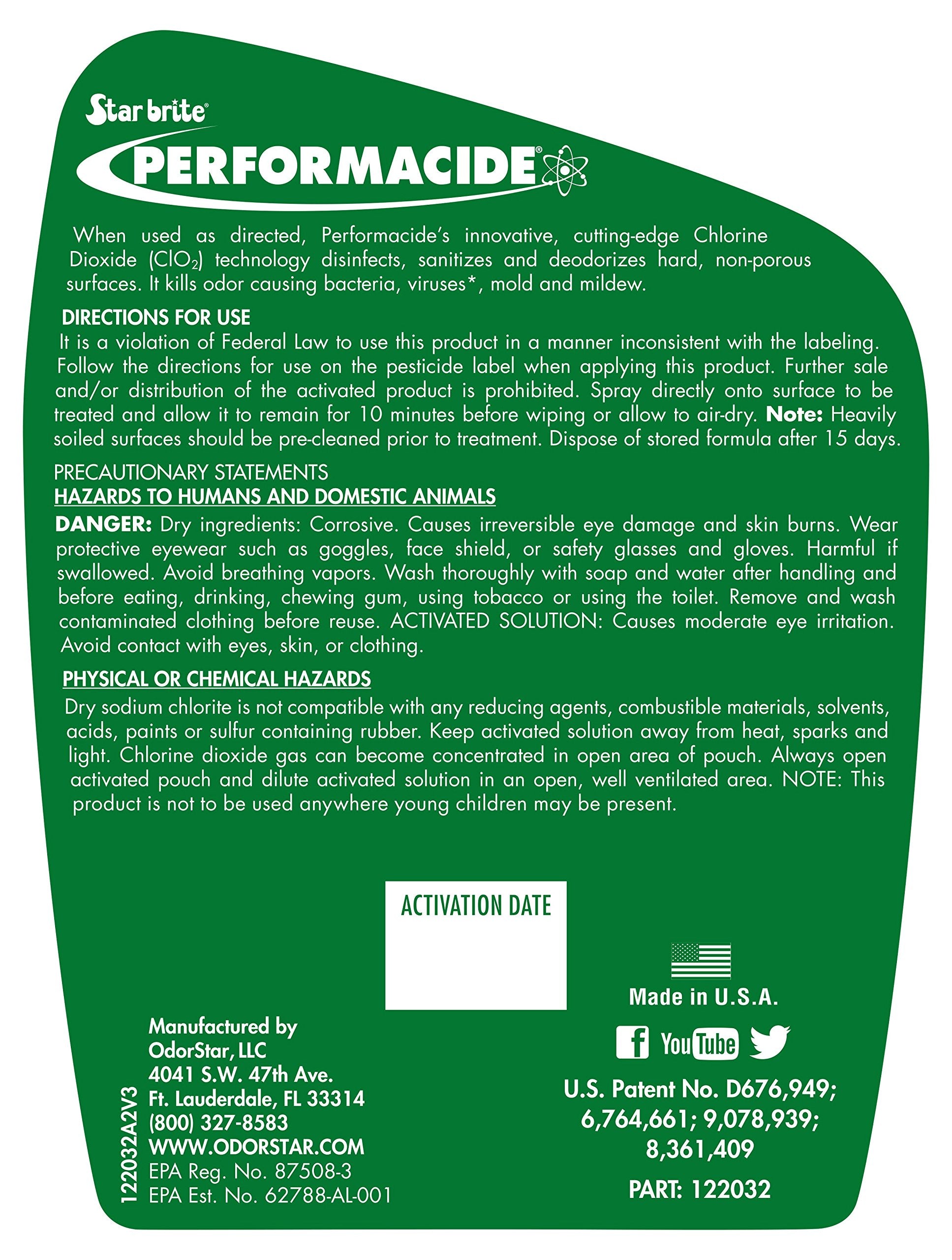 Mold & Mildew Eliminator Performacide - Disinfectant, Sanitizer & Deodorizer - 32 Oz Kit
