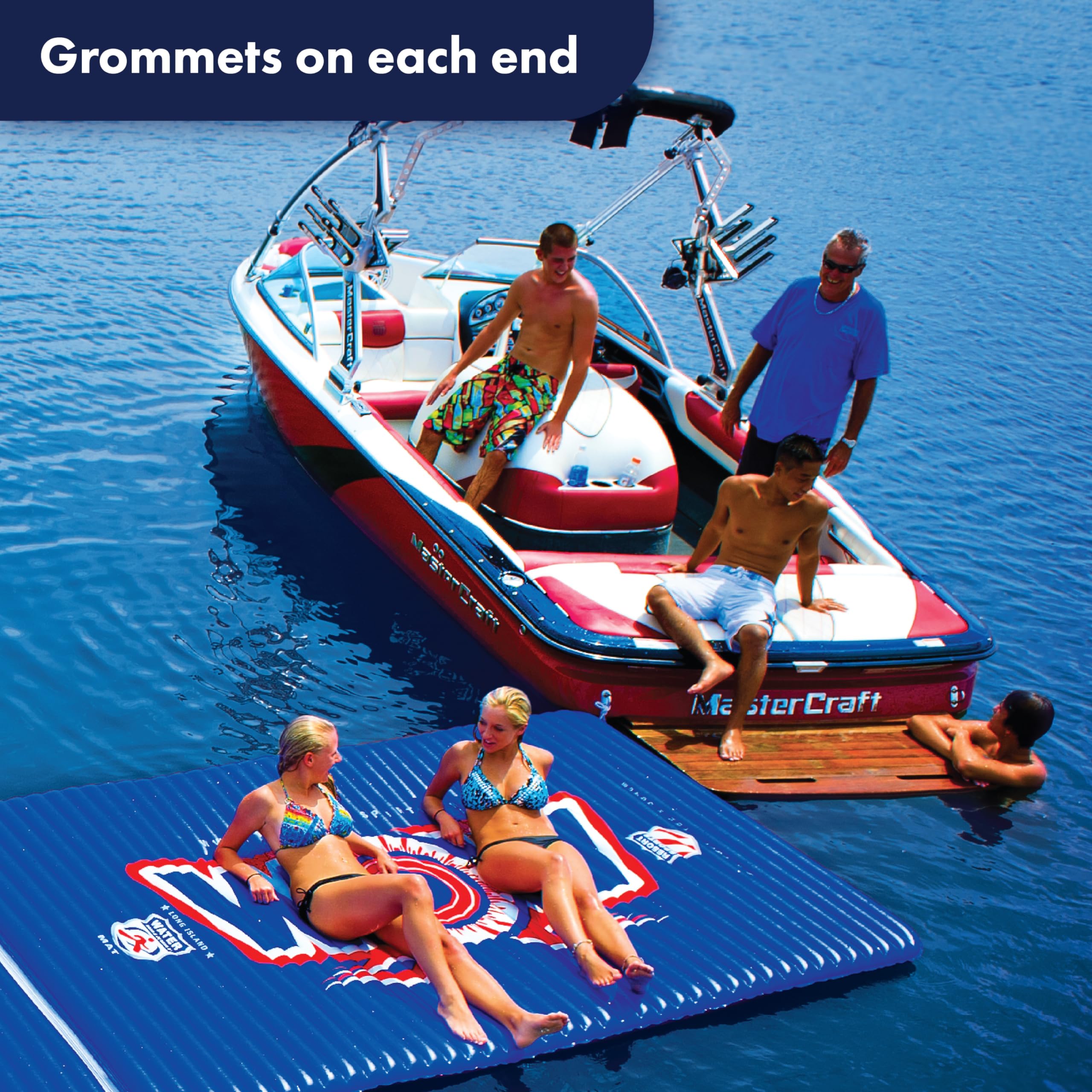 Inflatable Water Walkway WOW Sports, Inflatable Water Mat Pool Float, Ideal for Kids and Adults, 10 x 6 Feet, Blue