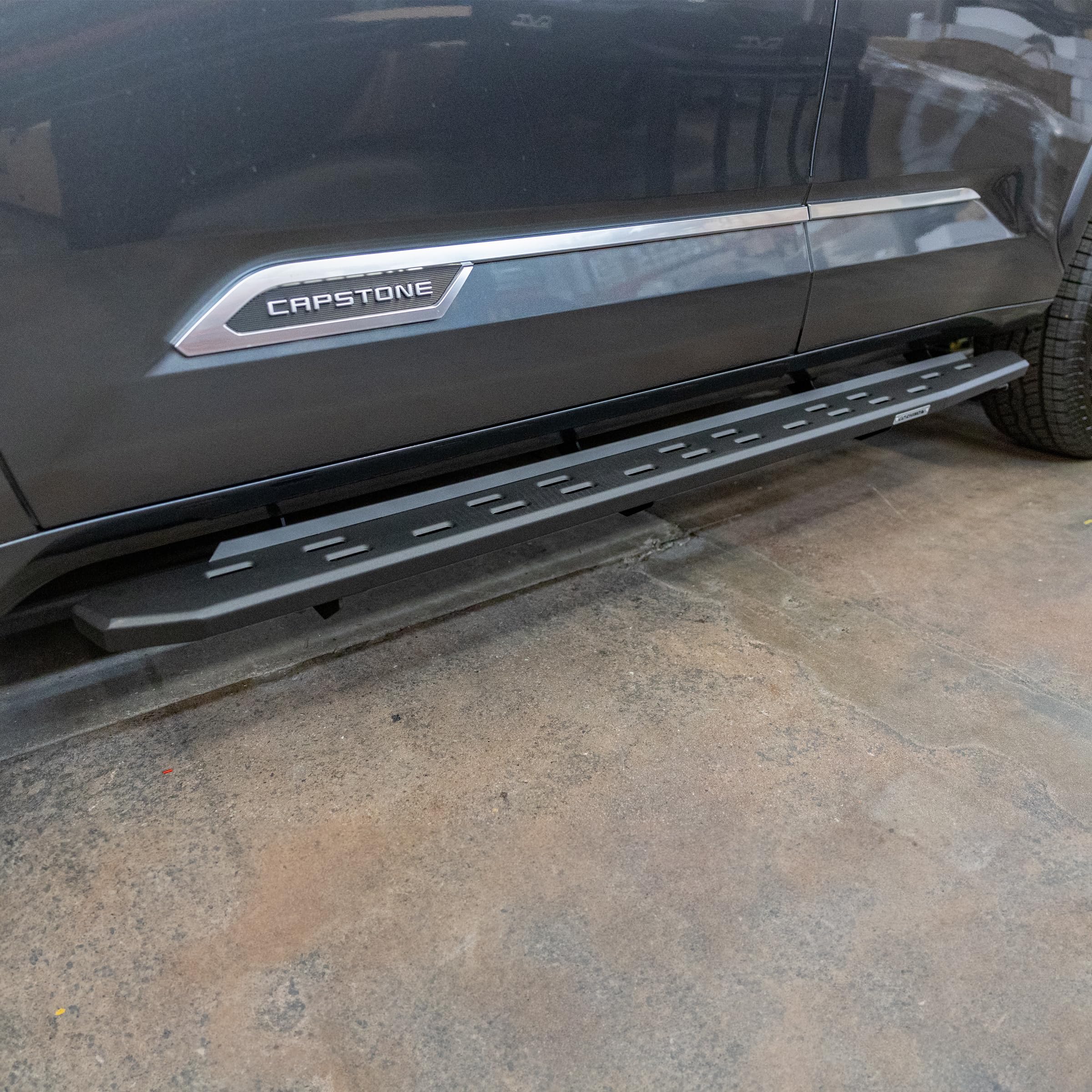 RB30 Slim Go Rhino Running Boards & Brackets | Galvanized Steel, Textured Black | 69643973SPC | Fits 2023-2024 Toyota Sequoia