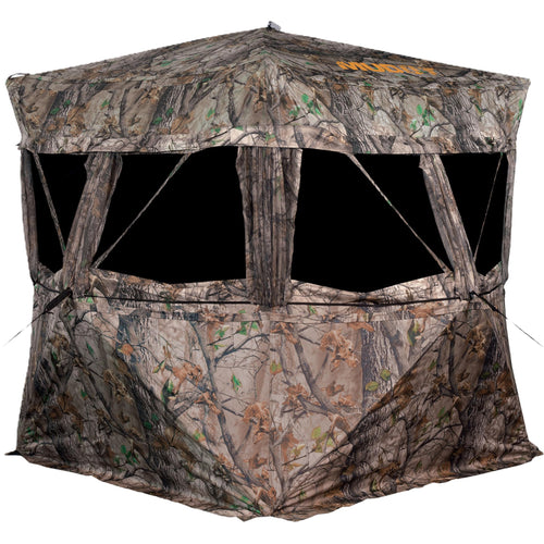 Muddy 360-Degree Viewing VS360 Durable Water-Resistant 3 Person Black Backed Quick Setup Portable Hunting Outdoor Ground Blind, Carry Bag Included, Epic Camo