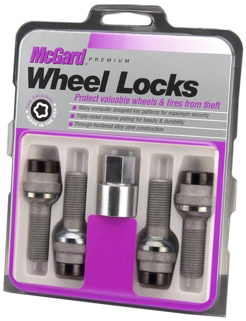 Black Bolt Lock McGard Radius Seat (M14X1.5 Thread Size) - Set of 4