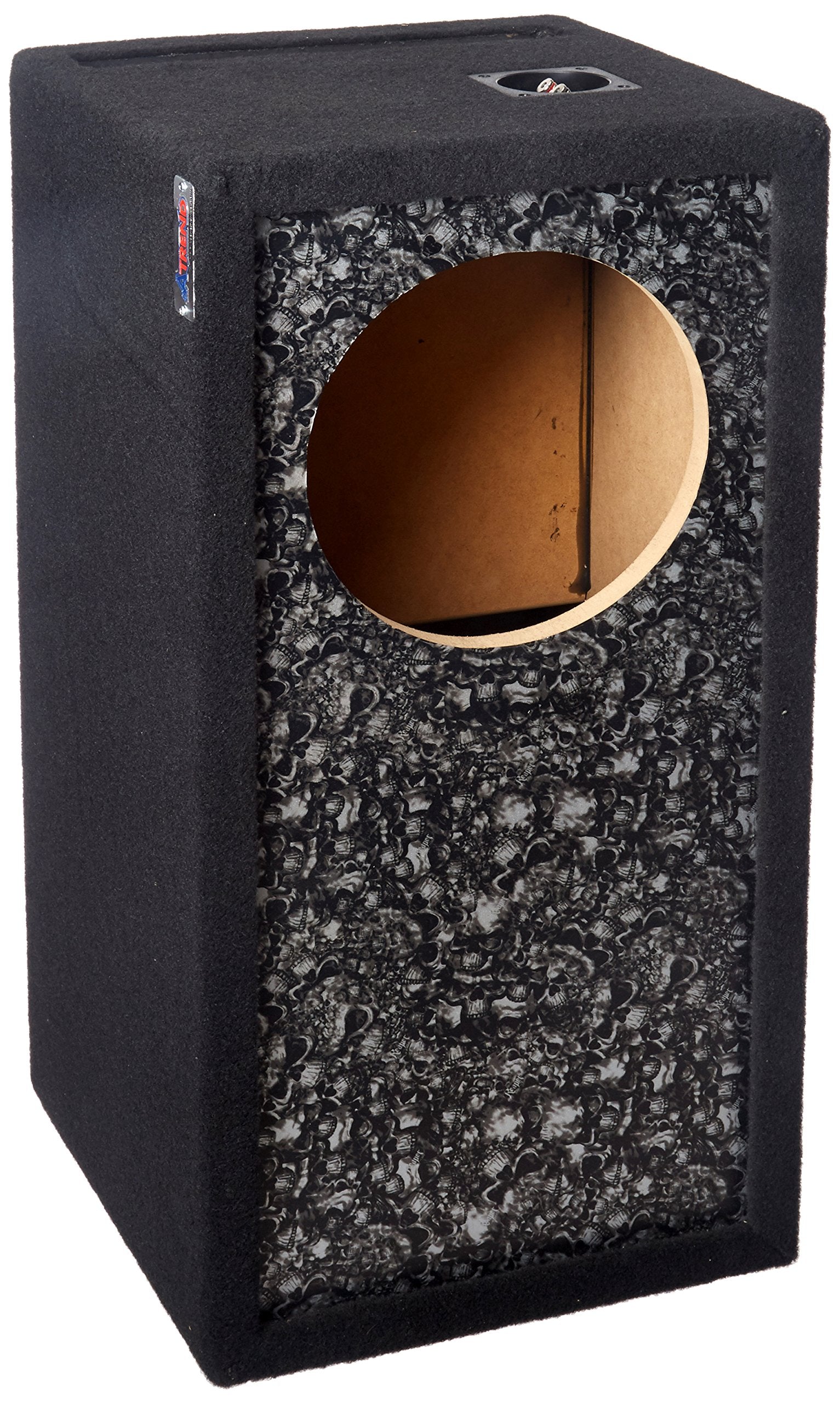 Atrend 10LSVBB-Reaper Black Skull Pattern GFX Series Single Vented SPL 10" Subwoofer Enclosure