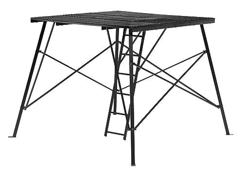 65" L x 65" W x 5' H Muddy Ground Blind Platform - Durable Powder-Coated Steel Outdoor Hunting Trap Door Universal Platform, Ground Blind Not Included