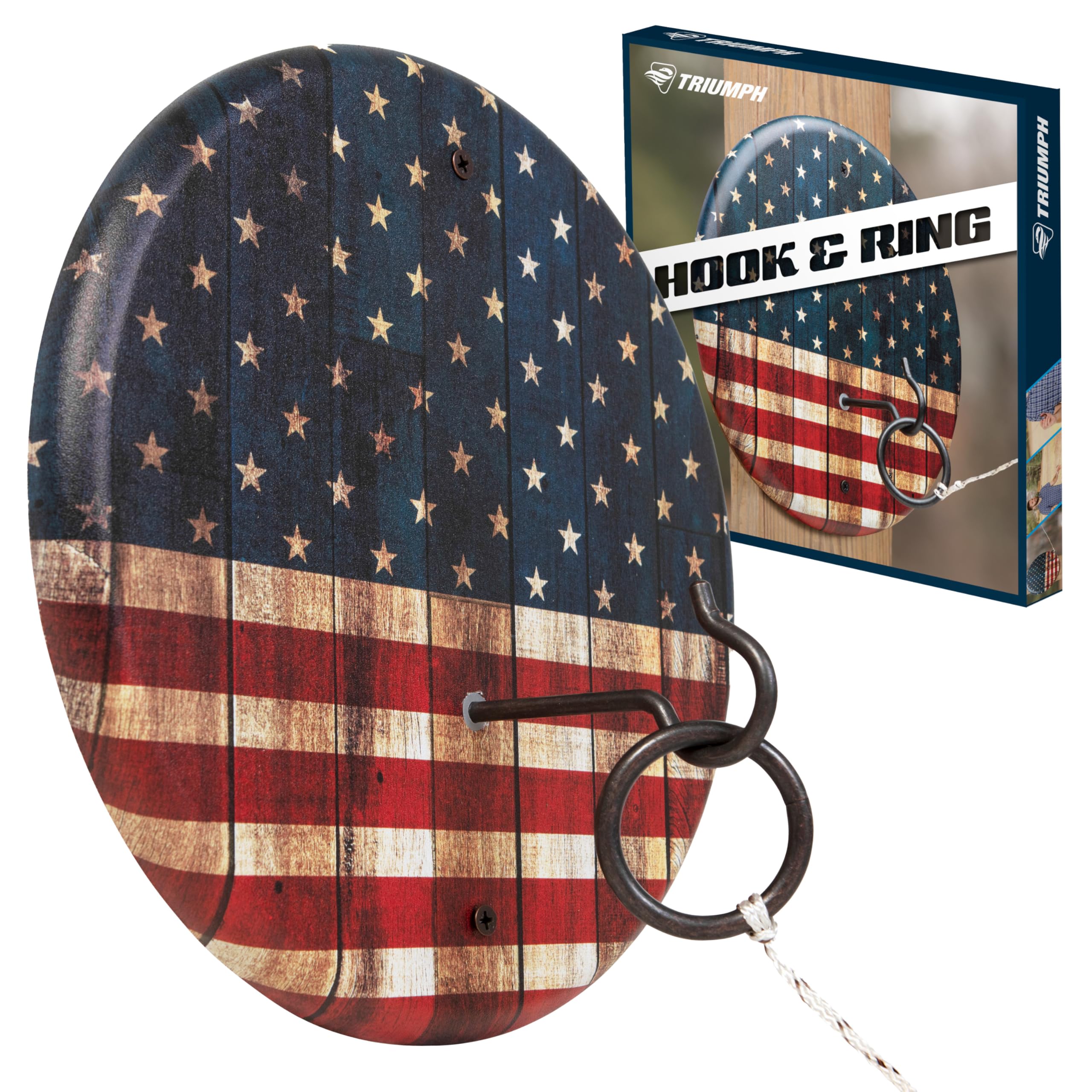 Hook and Ring Set Triumph - Wooden Stained and Patriotic Finishes Available