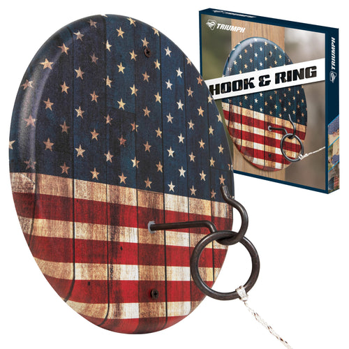 Hook and Ring Set Triumph - Wooden Stained and Patriotic Finishes Available