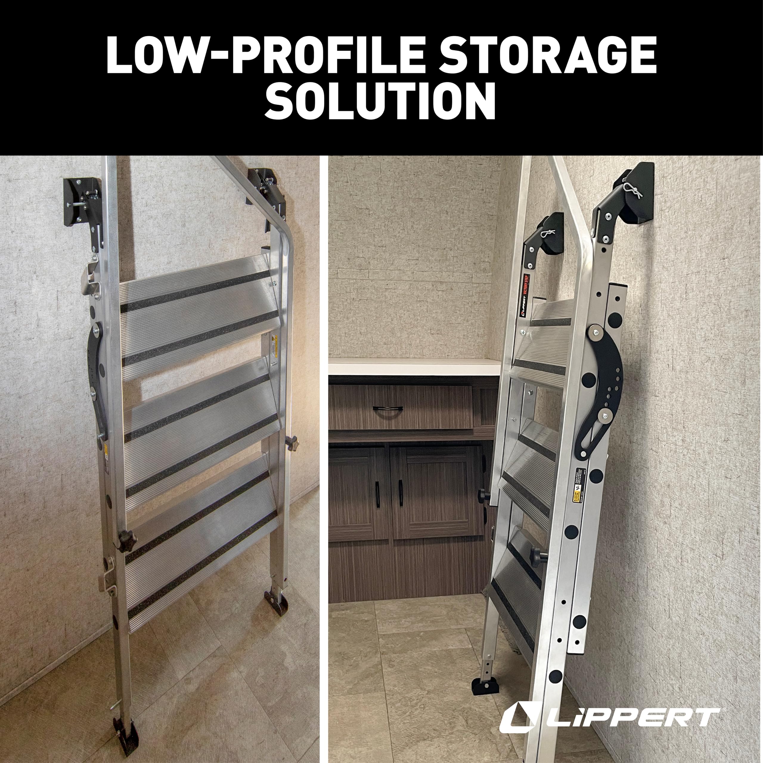 Garage Storage Brackets Lippert Victory Step for Toy Haulers, Low Profile, Simple Design, Easy Installation - 2023024503