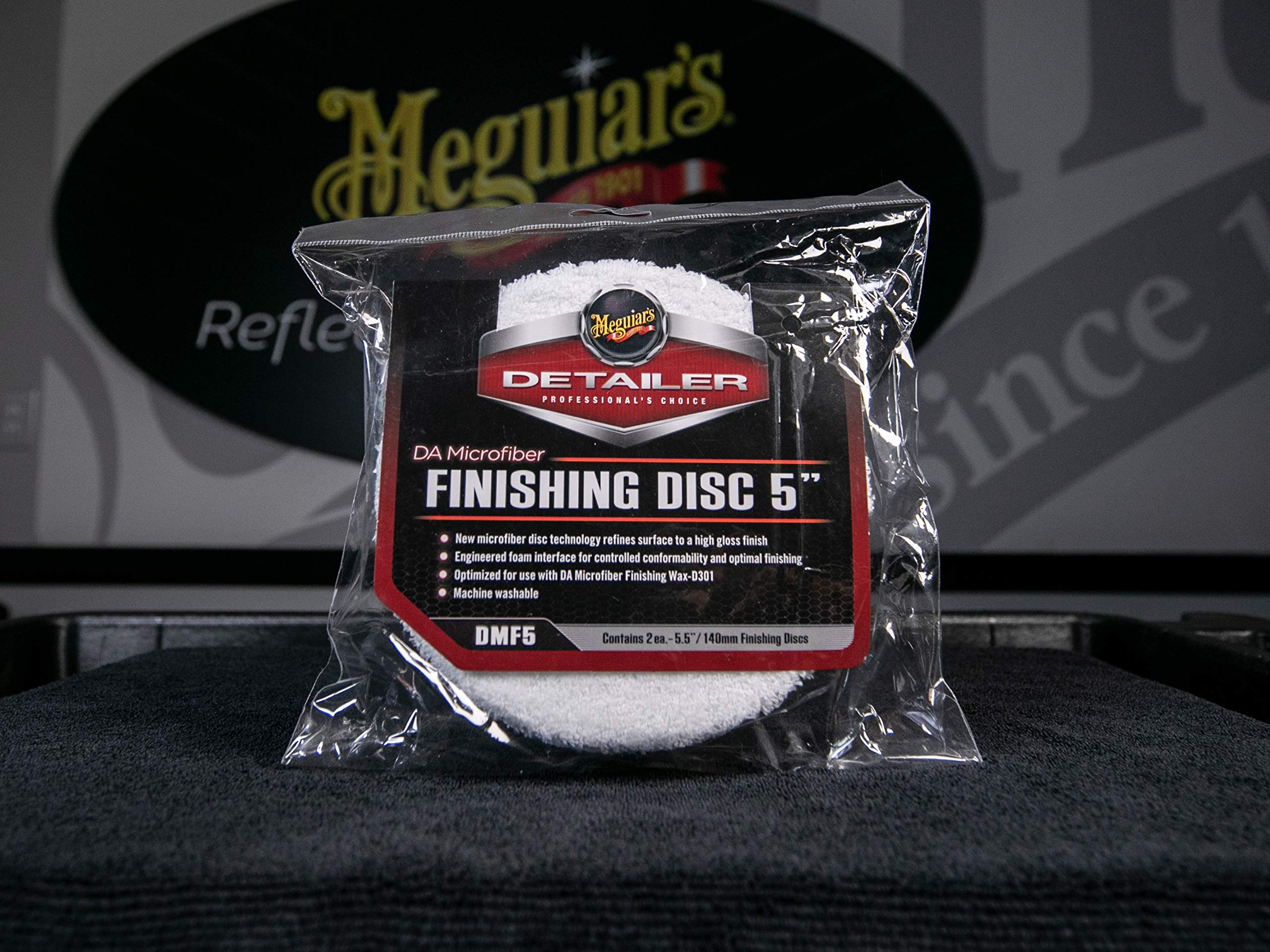 Meguiar's Microfiber Finishing Disc DMF5-5" for Waxing with a Variable Dual Action Polisher, Use with DA Microfiber Finishing Wax to Remove Defects and Add Wax, 2 Pack
