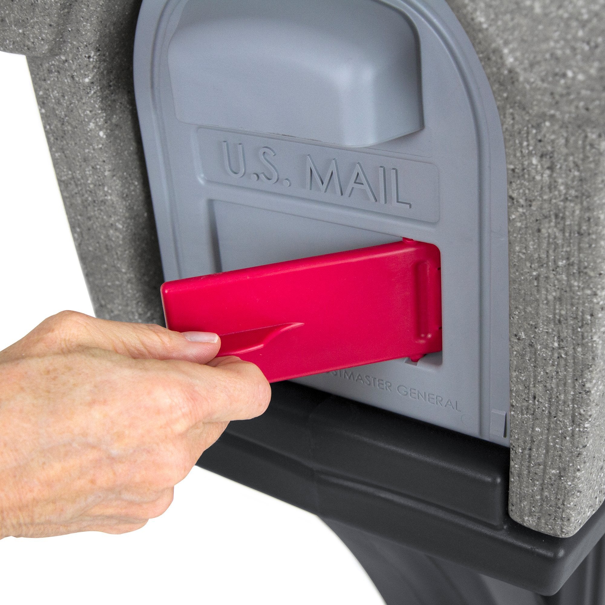 Simplay3 Mailbox & Post Mount Classic Residential Combo Kit with 2 Access Doors - Stone Gray/Black, Made in USA